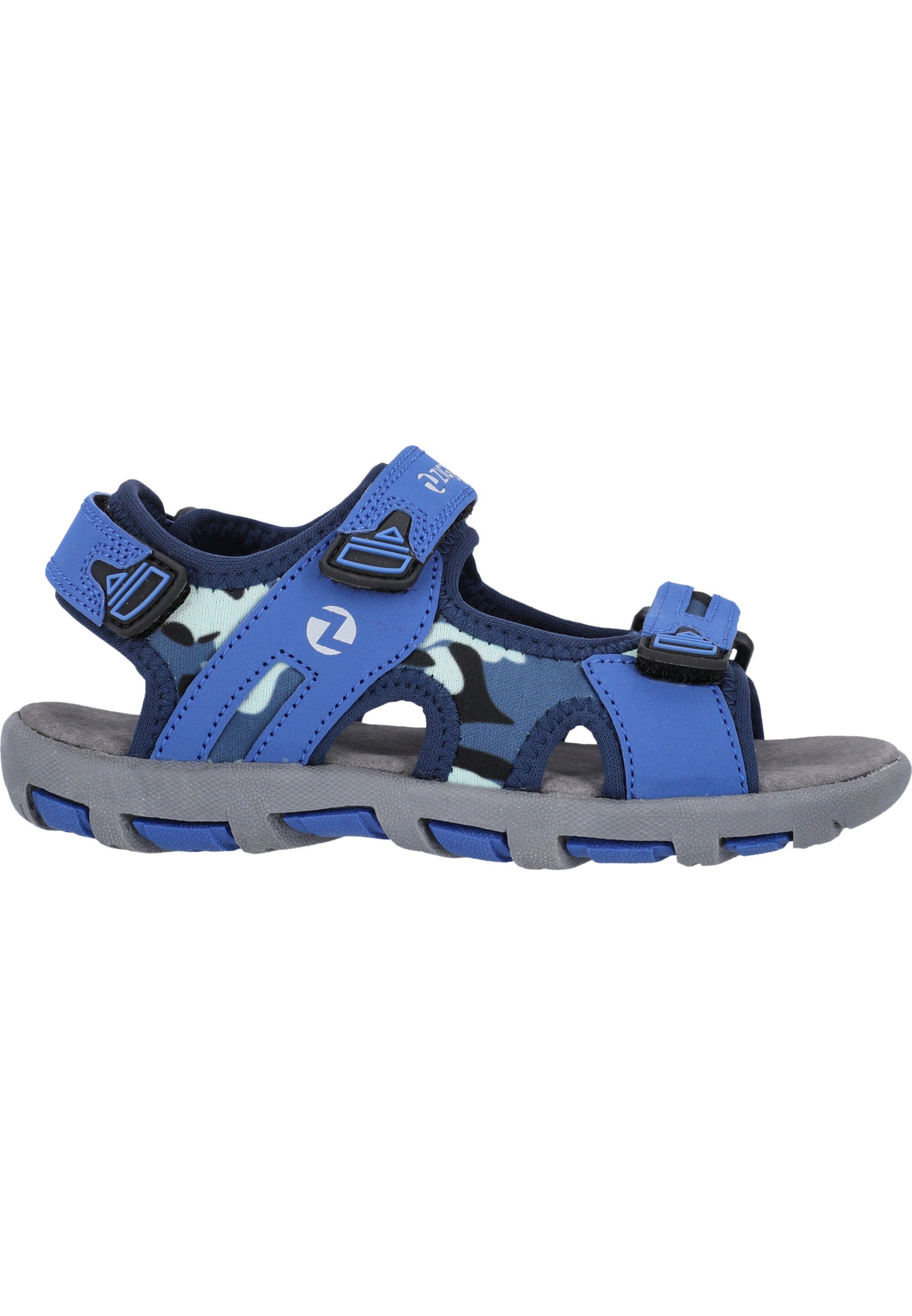 praktischem Tanaka ZIGZAG Sandale mit blau-blau Klettverschluss