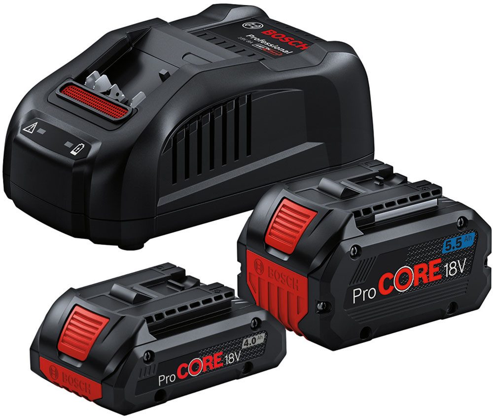 Bosch Professional »ProCORE 18V 4.0Ah« + »ProCORE 18V 5.5Ah« Akku Starter-Set, 2 Аккумуляторы und 1 Ladegerät