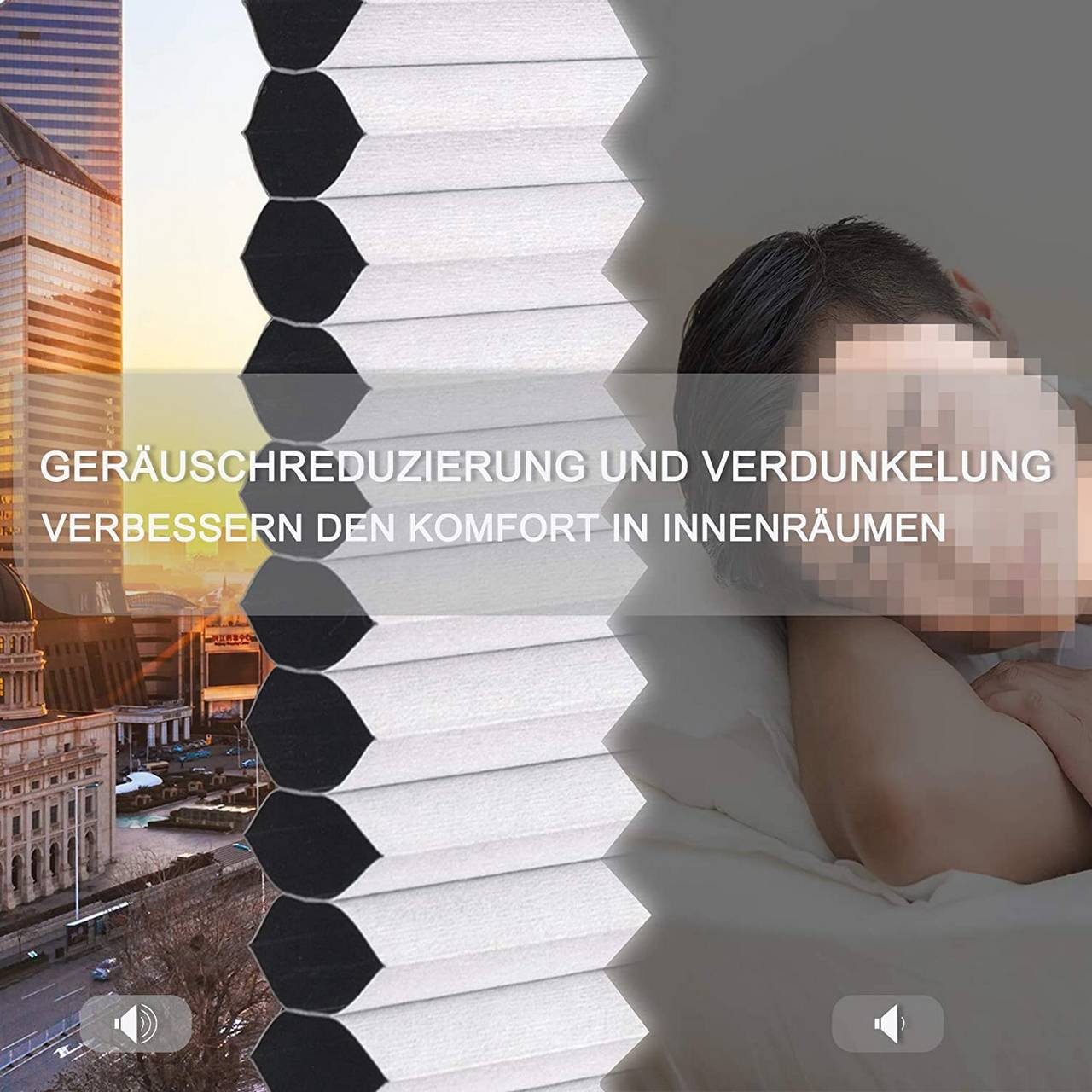 Woltu Plissee, verdunkelnd, Klemmfix, verspannt, Klemmfix, Wabenplissees ohne Bohren