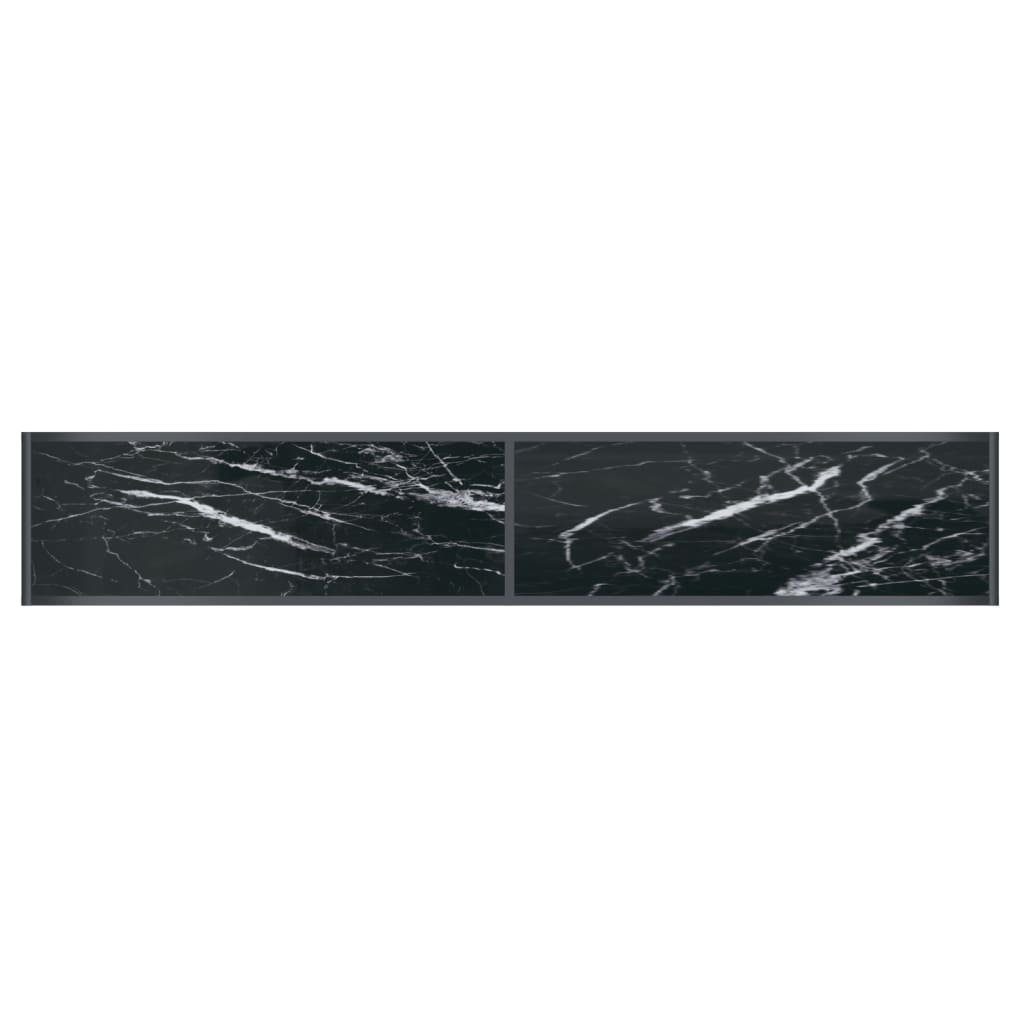Beistelltisch cm furnicato 200x35x75,5 (1-St) Schwarz Hartglas Konsolentisch