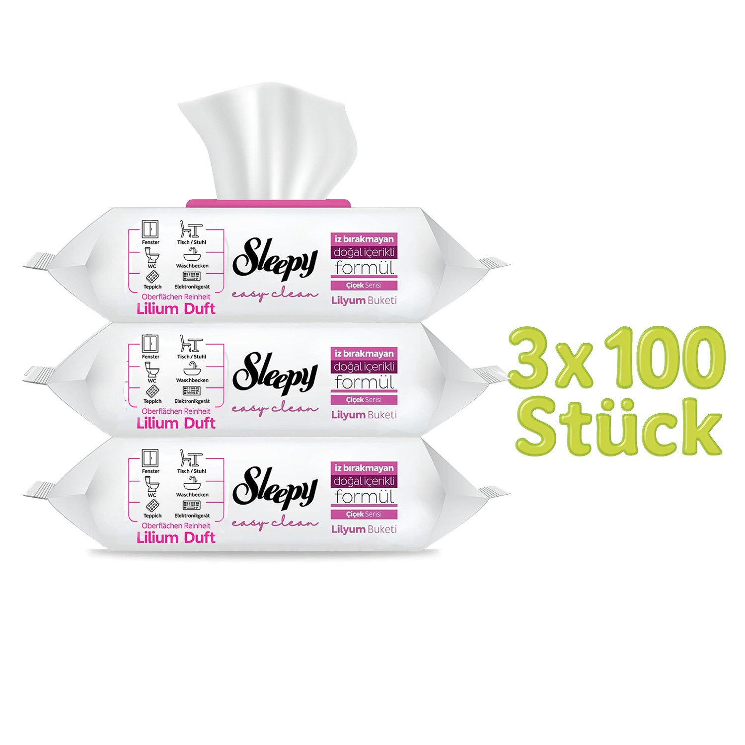 Sleepy Sleepy Reinigungstücher für den täglichen Oberflächeneinsatz Reinigungstuch (3-tlg)