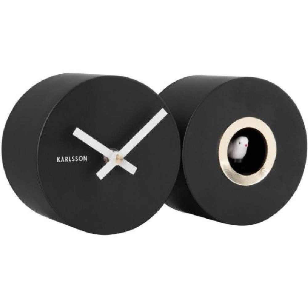 Karlsson Uhr Wanduhr Duo Cuckoo Matt Schwarz günstig online kaufen