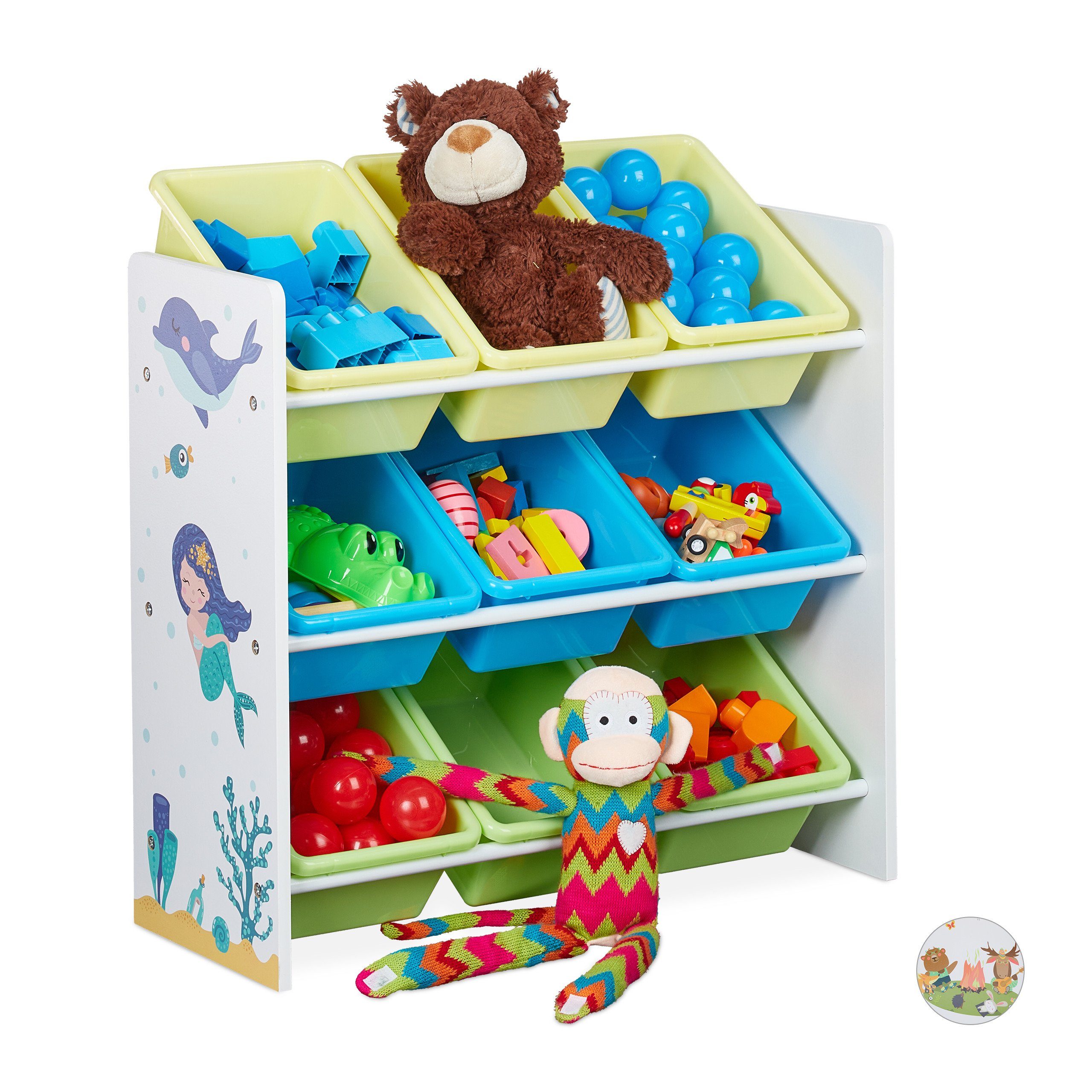 relaxdays Kinderregal mit 9 Boxen und günstig online kaufen