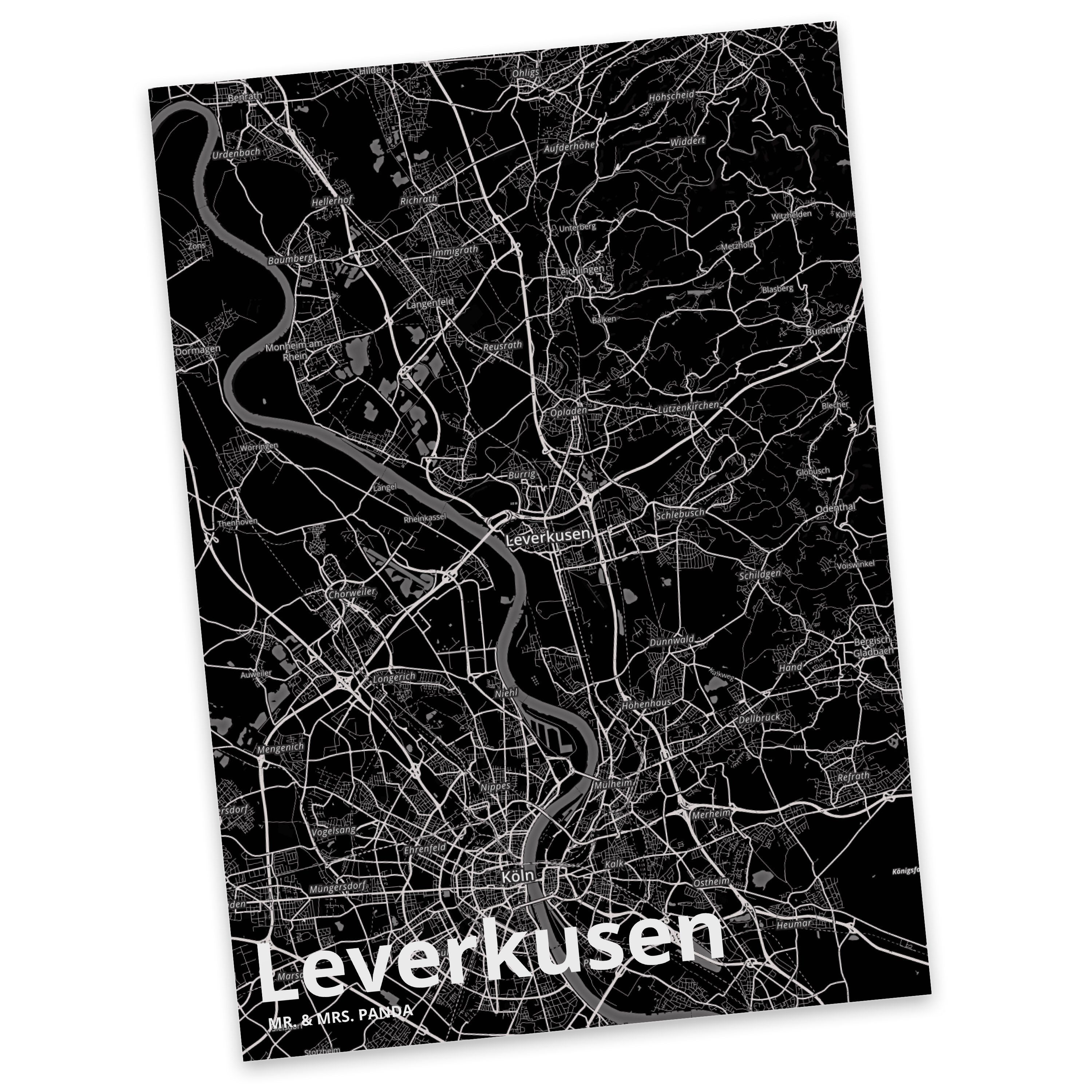 Mr. & Mrs. Panda Postkarte Leverkusen - Geschenk, Geschenkkarte, Ort, Dorf, Grußkarte, Stadt, An | Grußkarten