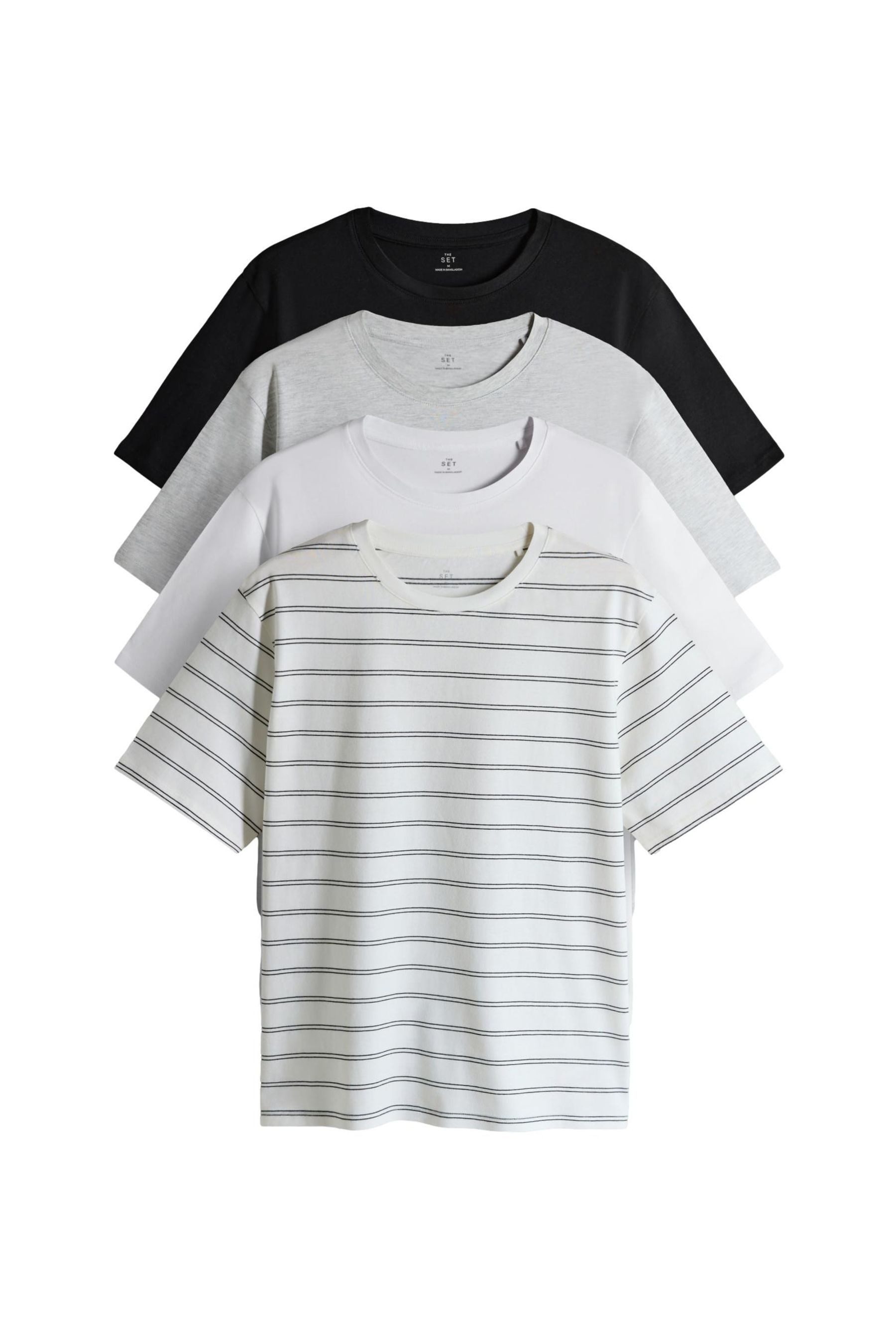 T-Shirt The Set Relaxed Fit Kurzarm-T-Shirts, 4er-Pack