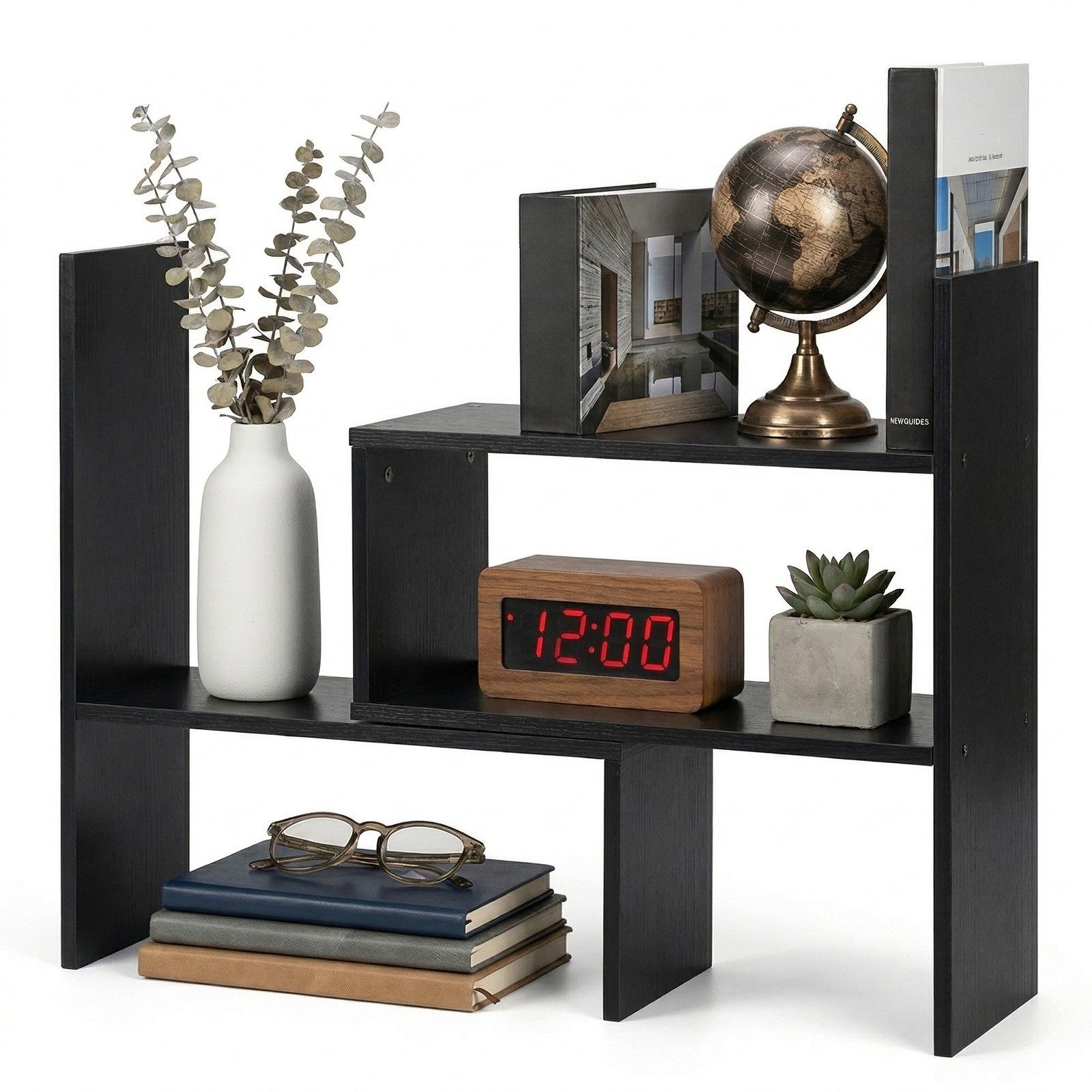 Youyijia Bücherregal Bücherregal Verstellbar Ausziehbar Standregal Schreibtisch-Organizer