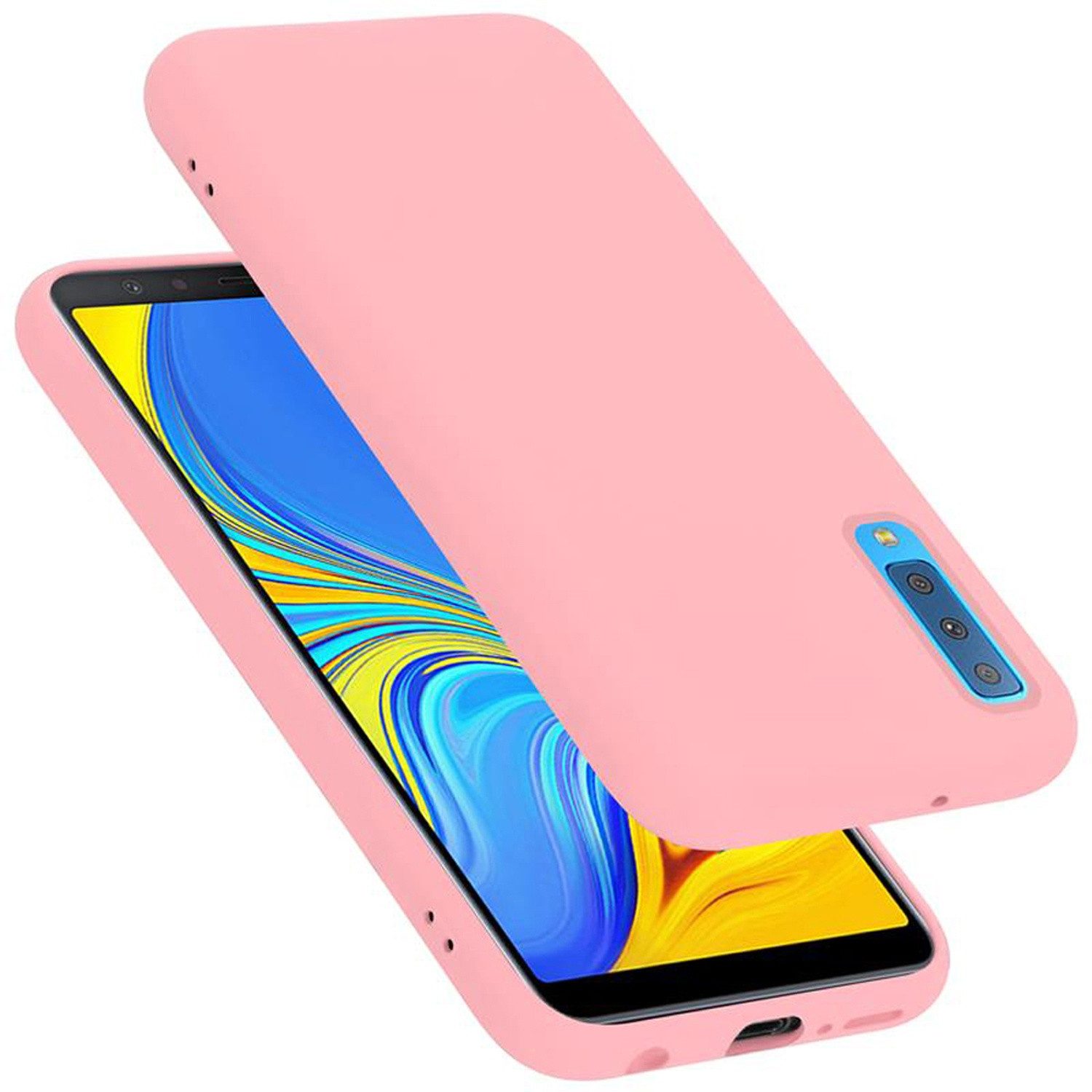 Cadorabo Handyhülle für Samsung Galaxy A7 2018 Hülle Samsung Galaxy A7 2018, Flexible Hülle TPU Silikon Schutzhülle Back Cover Case