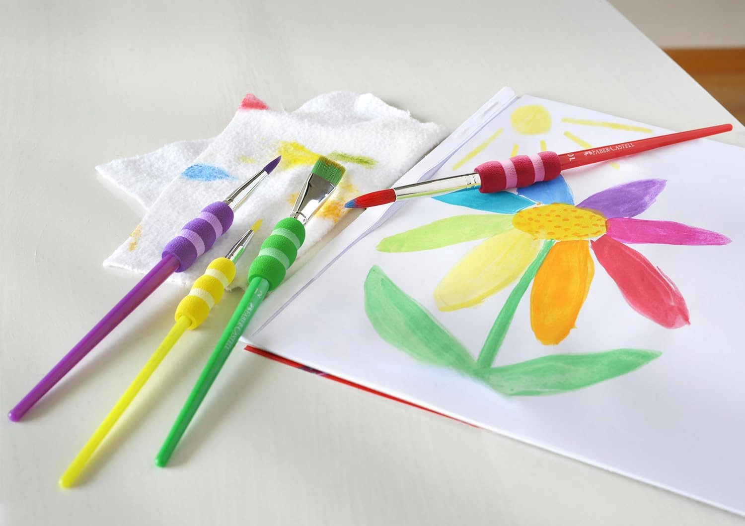 Faber-Castell Bastelmesser Faber-Castell Aquarellpinsel Soft-Touch 4er-Set Stärke 2 6 10 12