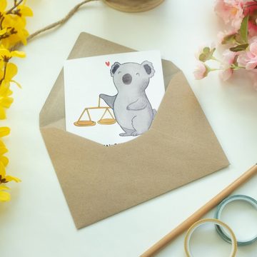 Mr. & Mrs. Panda Grußkarte Waage Astrologie - Weiß - Geschenk, Tierkreiszeichen, Sternzeichen, K, Hochglänzende Veredelung