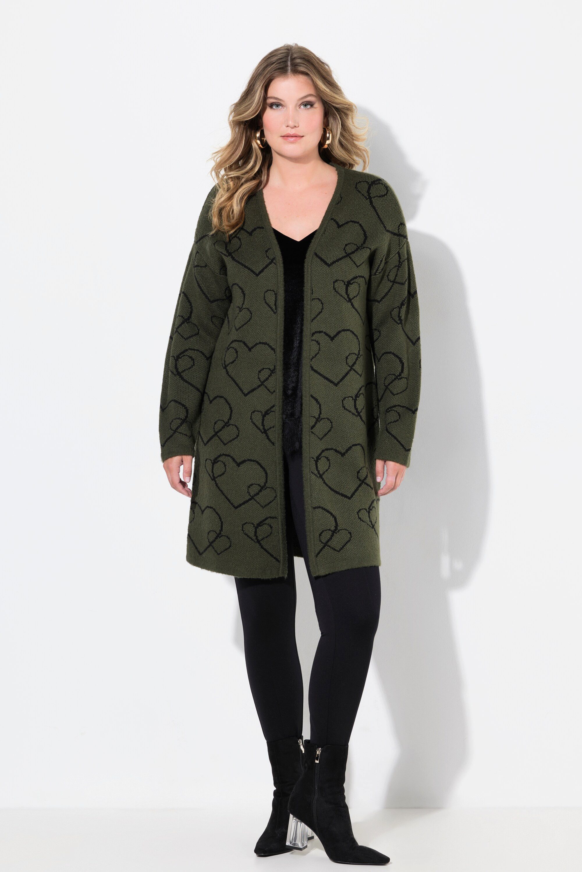 MIAMODA Strickjacke Strickjacke Classic Fit Herzmuster günstig online kaufen