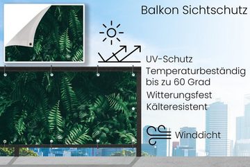 MuchoWow Balkonsichtschutz Blätter - Dschungel - Natur - Tropisch - Pflanzen (1-St) Balkonbanner, Sichtschutz für den Balkon, Robustes und wetterfest