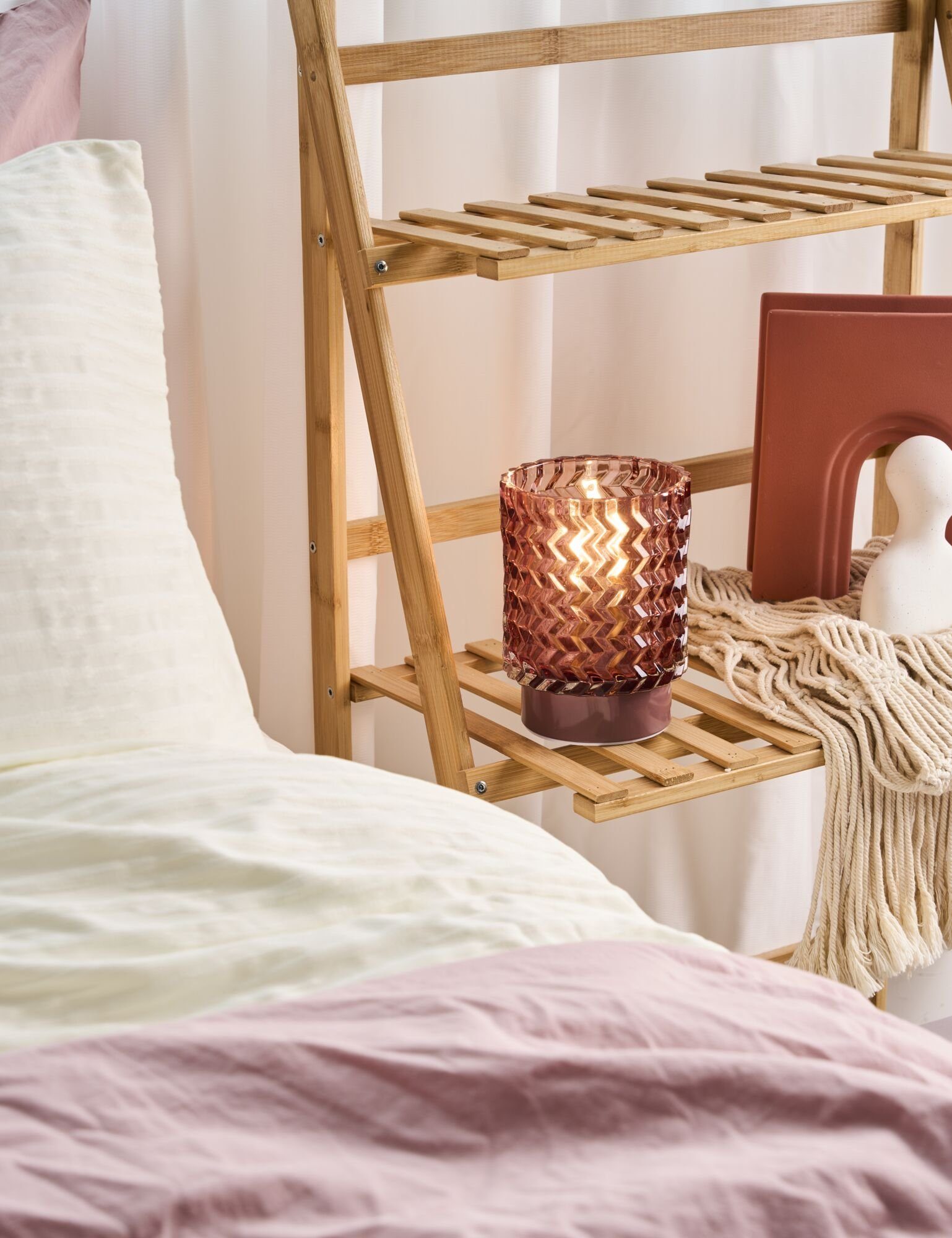 Pauleen LED Tischleuchte Sweet Glamour mobile Rose Glas/Metall, LED fest in günstig online kaufen