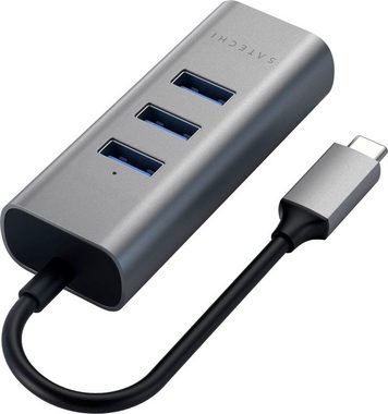 Satechi Type-C 2-in-1 3 Port USB 3.0 Hub & Ethernet USB-Adapter USB 3.0 Typ A zu USB Typ C