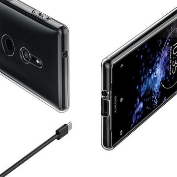 CoolGadget Handyhülle Transparent Ultra Slim Case für Sony Xperia XZ2 5,7 Zoll, Silikon Hülle Dünne Schutzhülle für Sony XZ2 Hülle