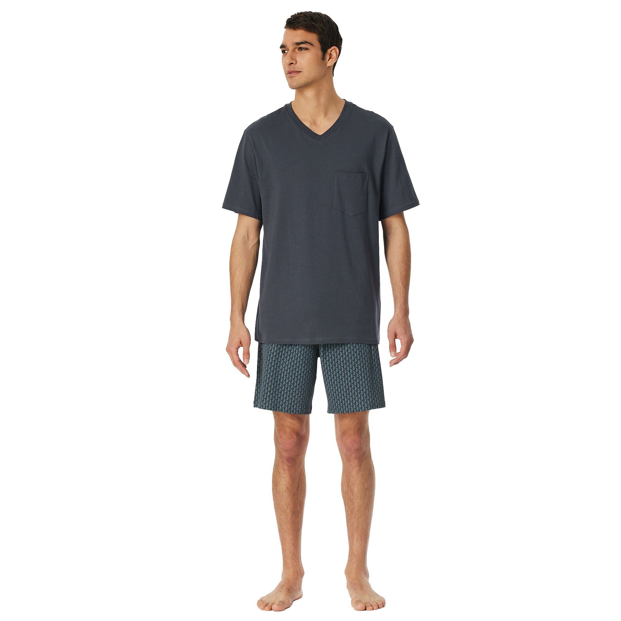 Schiesser Pyjama Herren Pyjama Baumwolle (2 günstig online kaufen