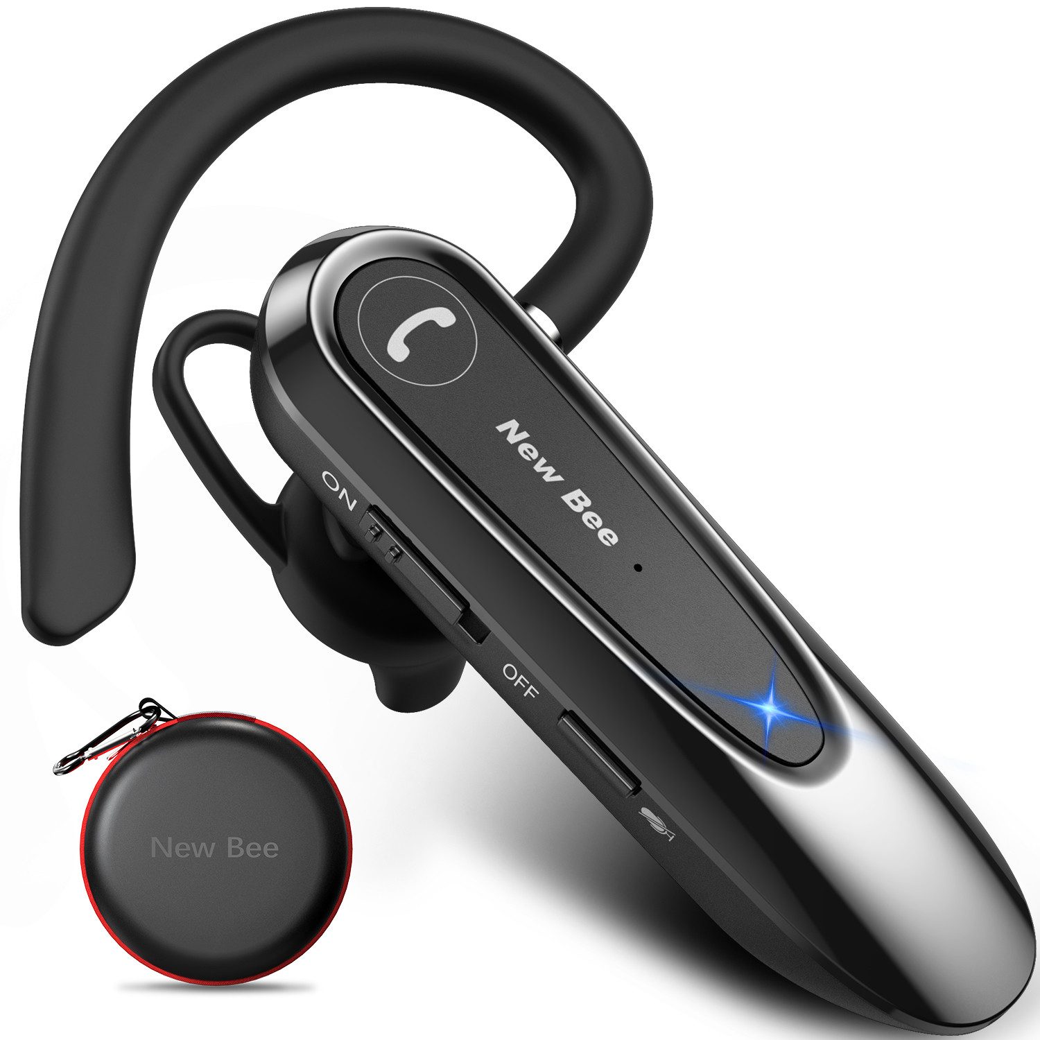 New bee B45 Kopfhörer Bluetooth Geräuschunterdrückung Headset 15M-Verbindung Bluetooth-Kopfhörer (siri, Bluetooth, V5.0 20 Stunden Gesprächszeit Verbinden Sie zwei Mobiltelefone)