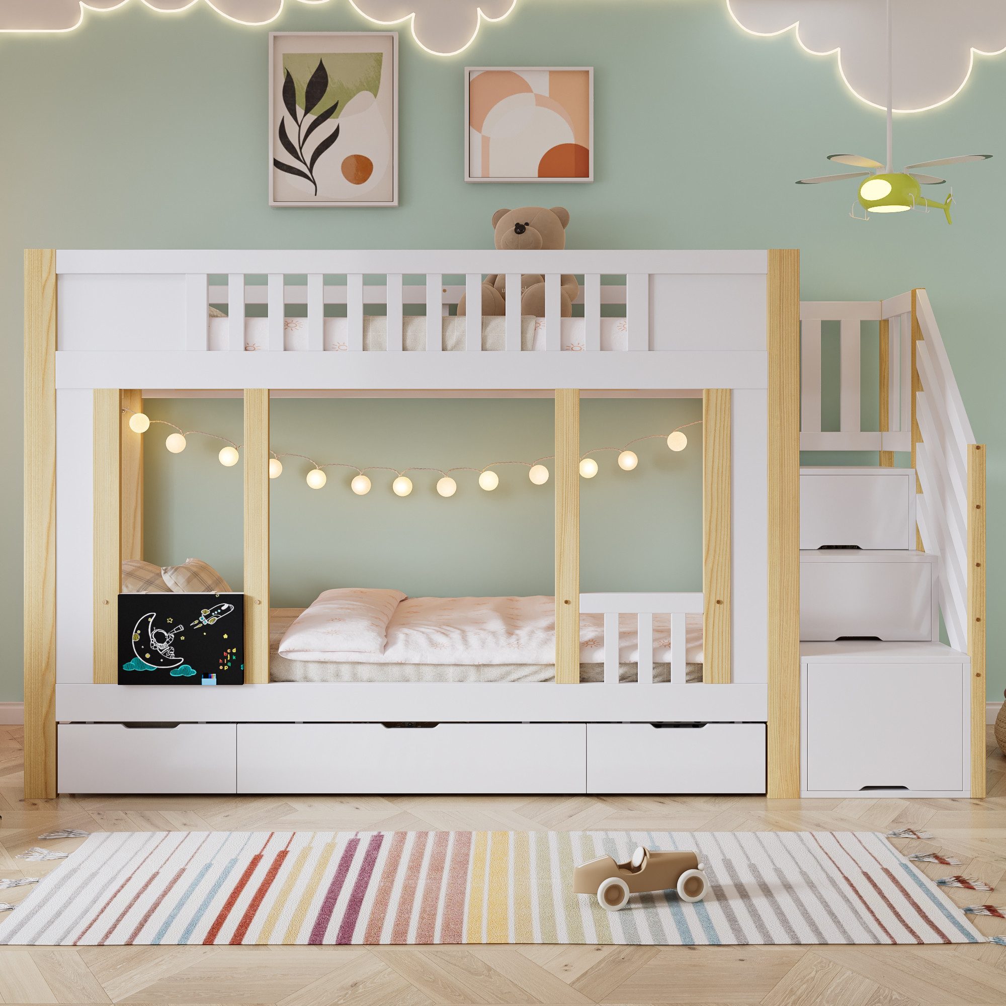 Merax Etagenbett (1-St., Kiefernholzbett Stockbett Jugendbett günstig online kaufen