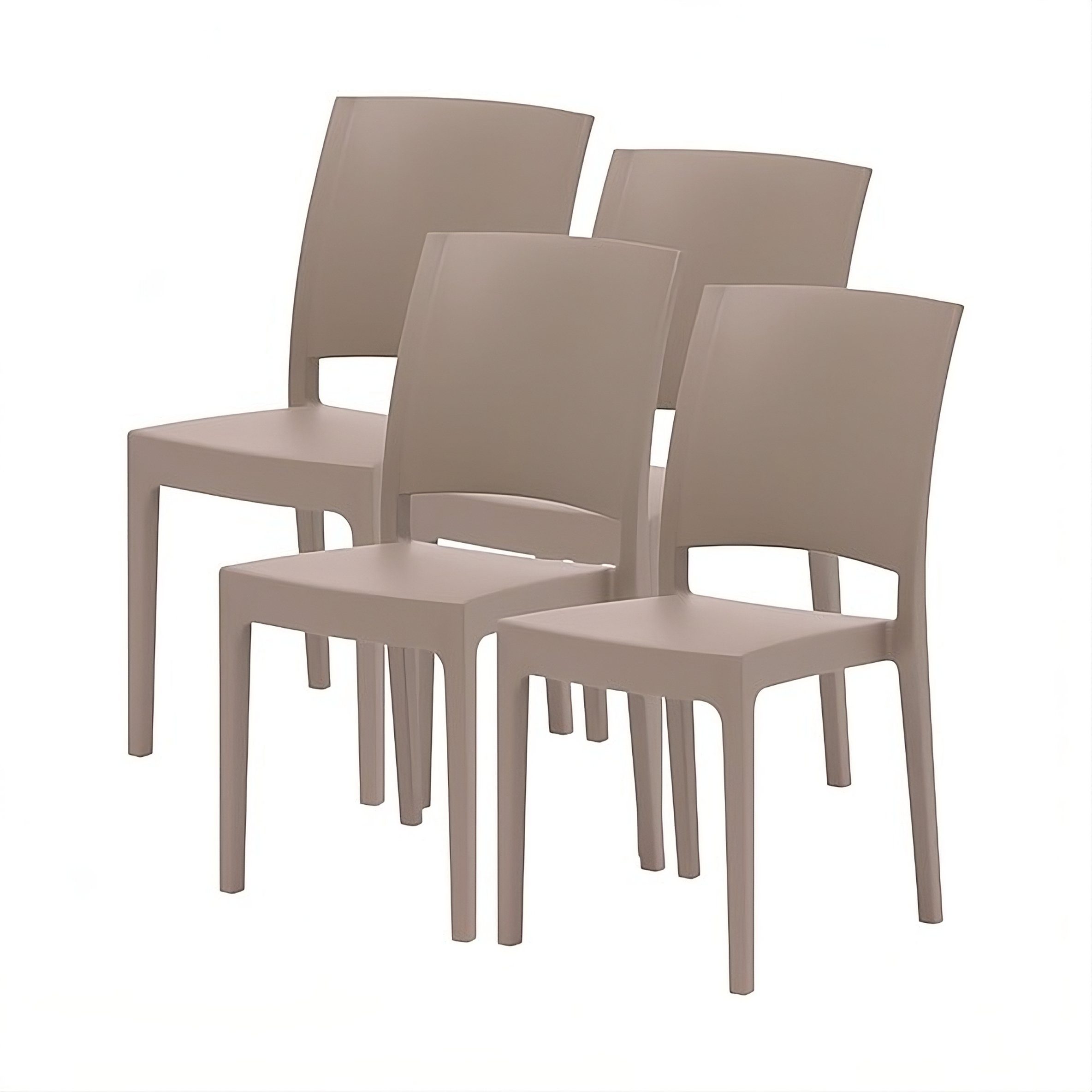boho living® Esszimmerstuhl Designerstuhl, 4er-Set in braun aus recyceltem Kunststoff - nachhaltig und zeitlos Tortora