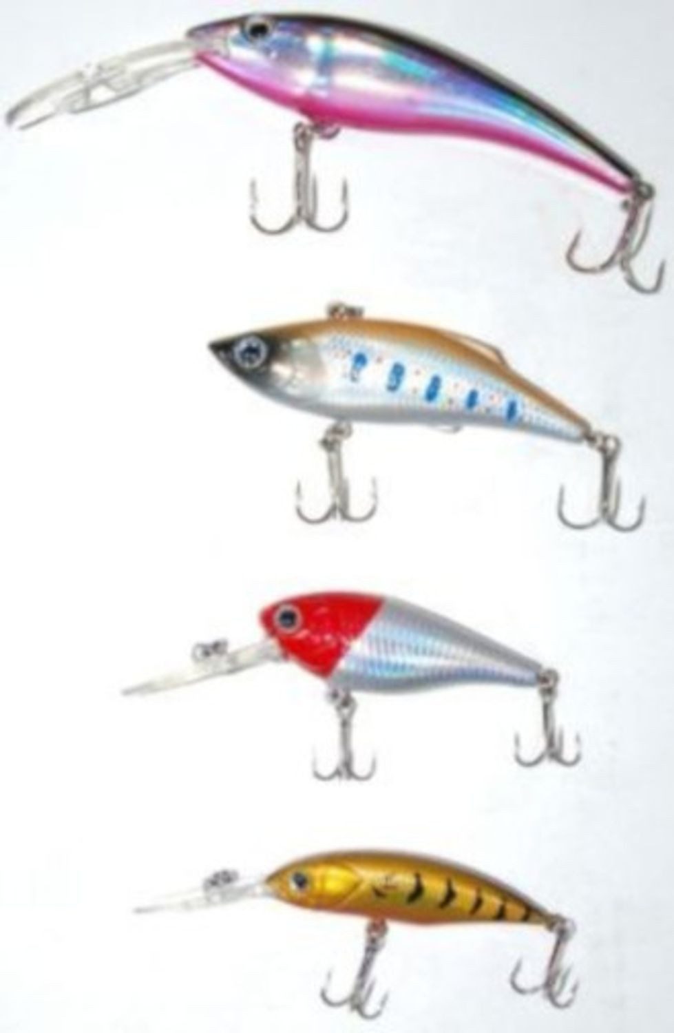 BURI Kunstkder 4 knstliche Fischkder mit 2 Drillingshaken Kderset  Blinker Angelkd