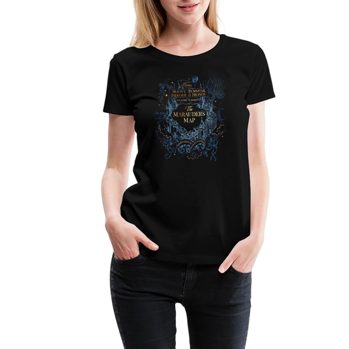 Spreadshirt T-Shirt Harry Potter The Marauder's Map Frauen Premium T-Shirt (1-tlg)