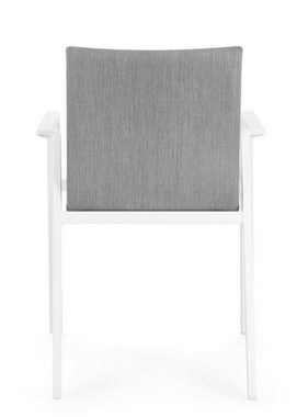 Natur24 Gartenstuhl 4er Set Stühle Odeon 55,5 x 60 x 83 cm Aluminium Weiß