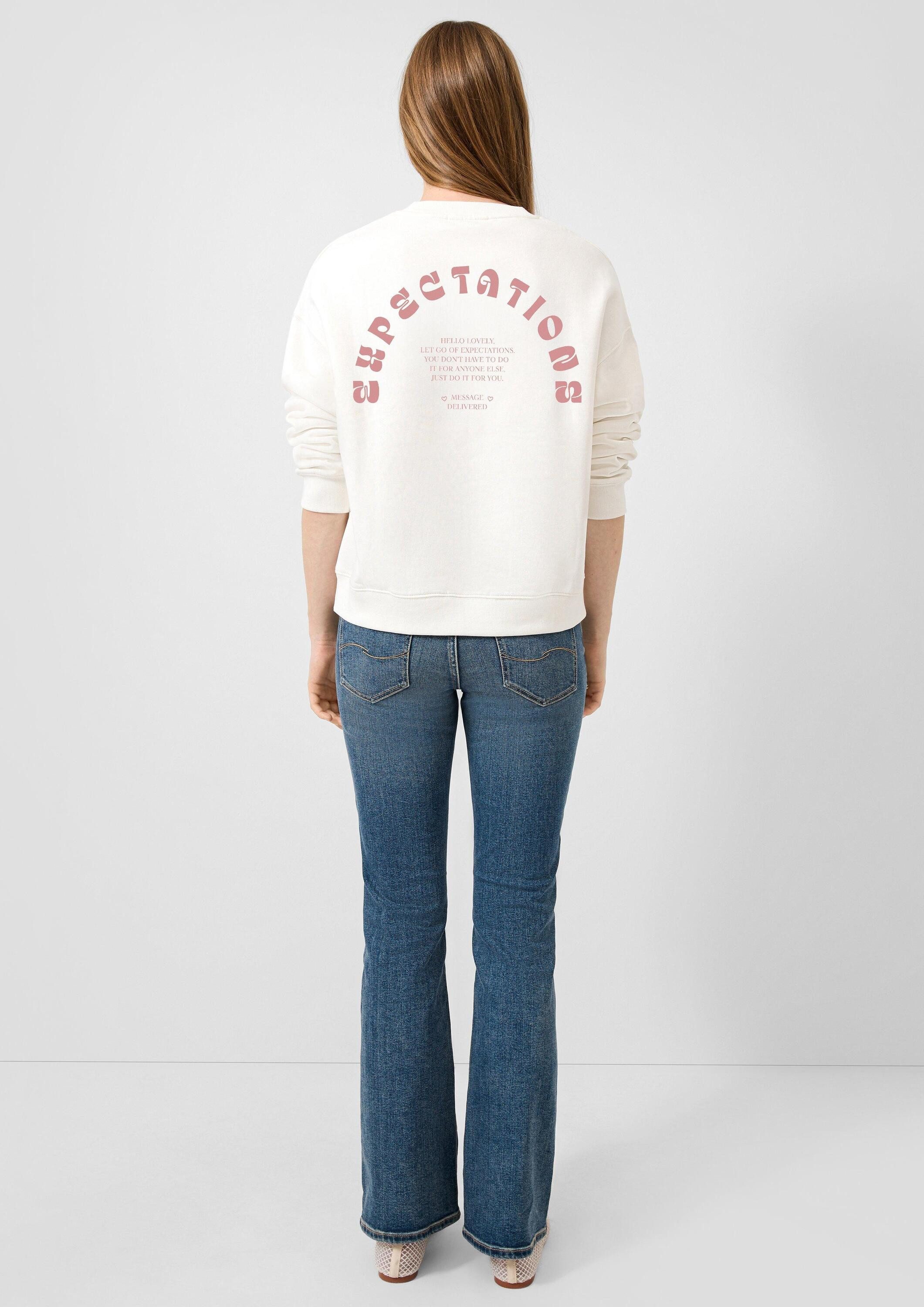 QS Sweatshirt Sweatshirt Weiches Sweatshirt mit Print