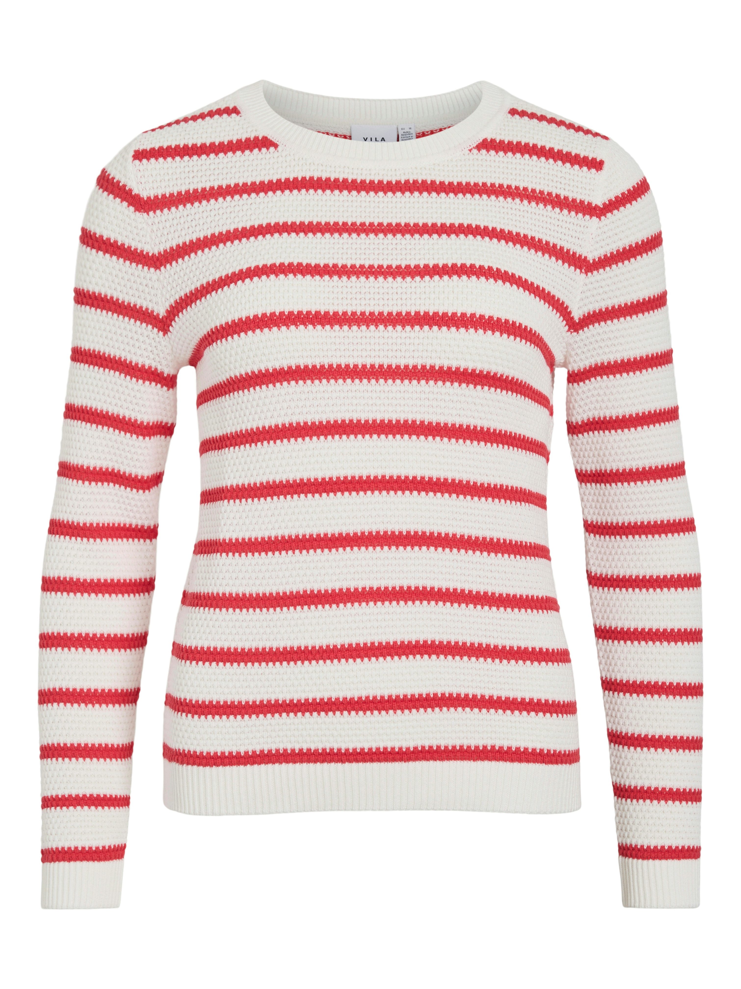 Rundhalspullover VIDALO O-NECK L/S STRIPE KNIT TOP- NOOS