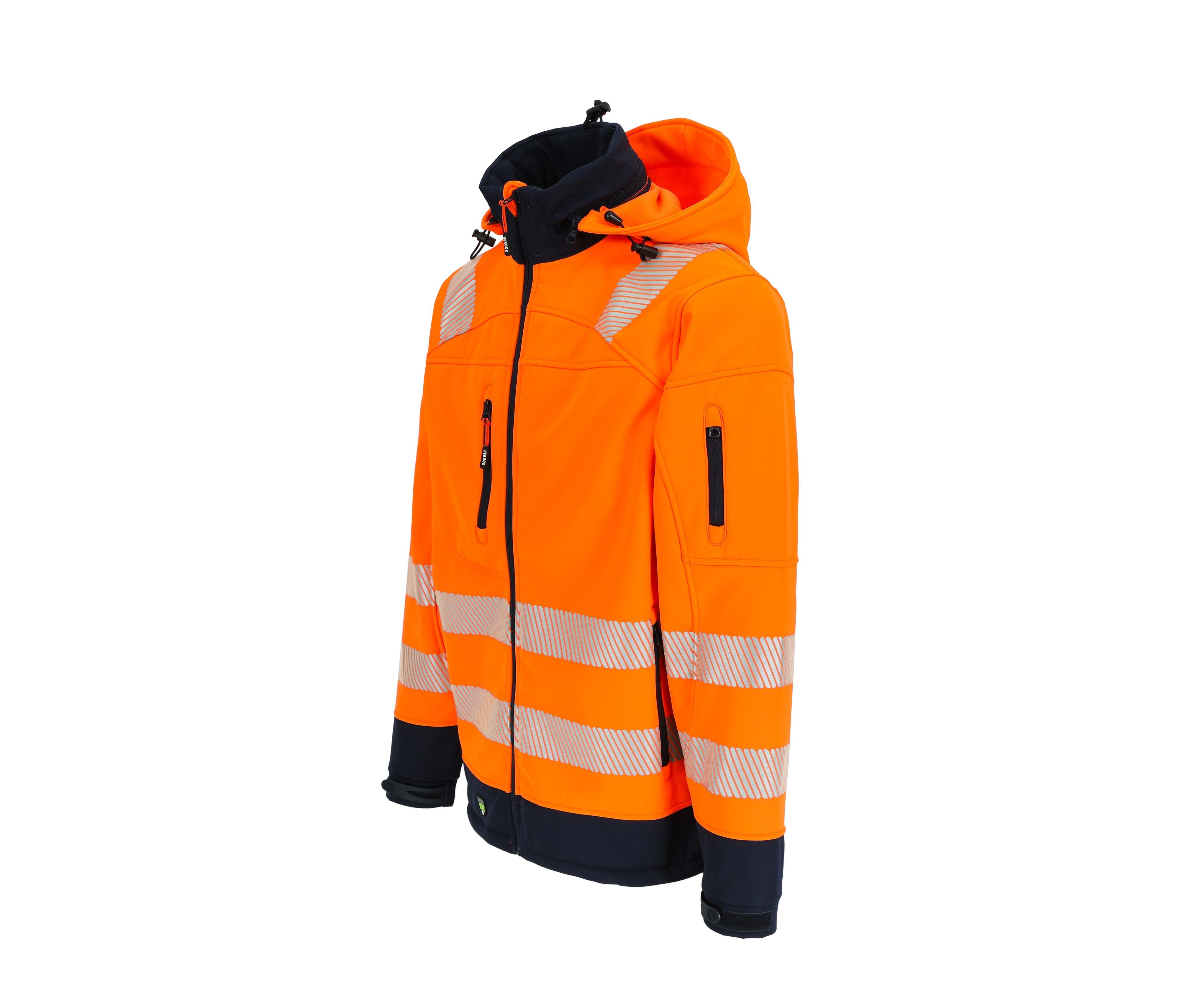 Herock Arbeitsjacke Softshell Warnschutzjacke Gregor Klasse 2 mit Kapuze mit Kapuze