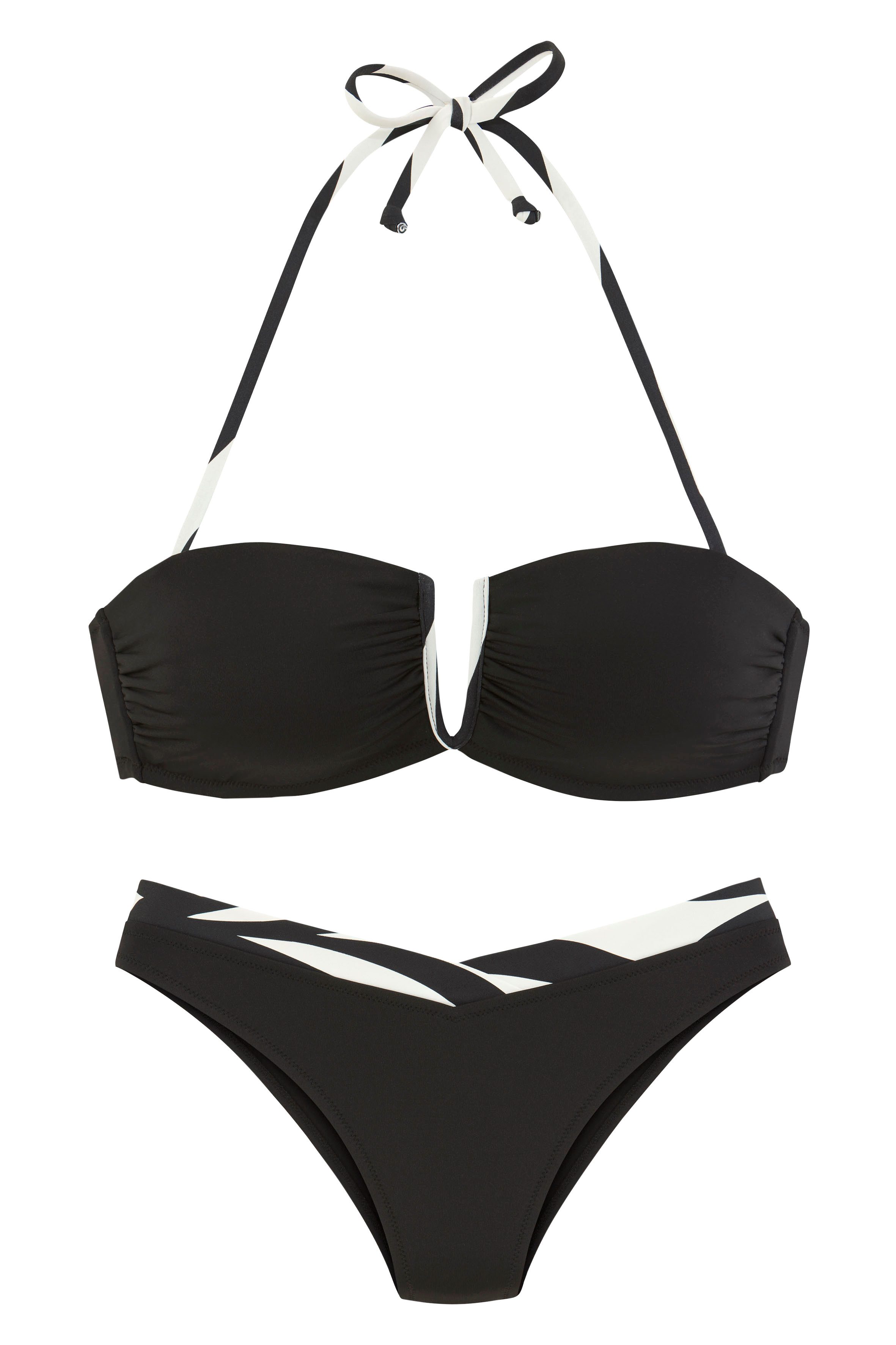 French Connection Bandeau-Bikini Claire V-förmige Schnalle zwischen den Cup günstig online kaufen