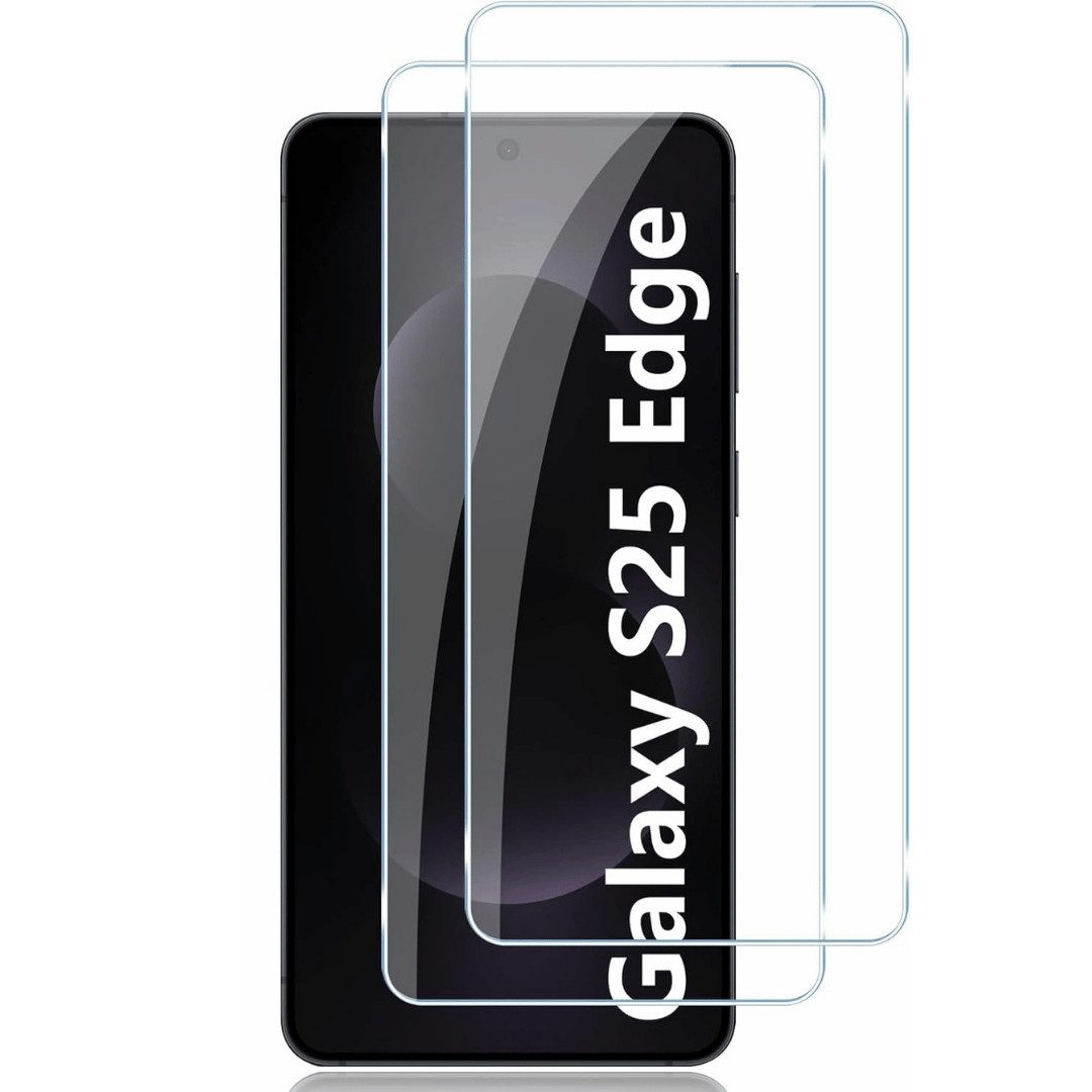 SmartUP Displayschutzglas 2X Schutzglas für Samsung Galaxy S25 Edge Panzerfolie Full Screen 9H für Samsung Galaxy S25 Edge, 2 Stück, Rundumschutz, passgenaue Verarbeitung
