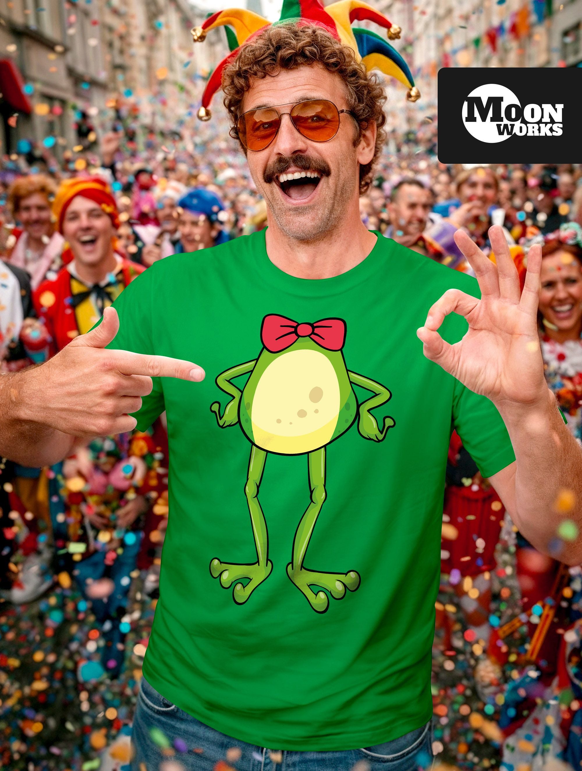 MoonWorks Print-Shirt Herren T-Shirt Karneval Fasching Frosch Kostüm-Ersatz günstig online kaufen