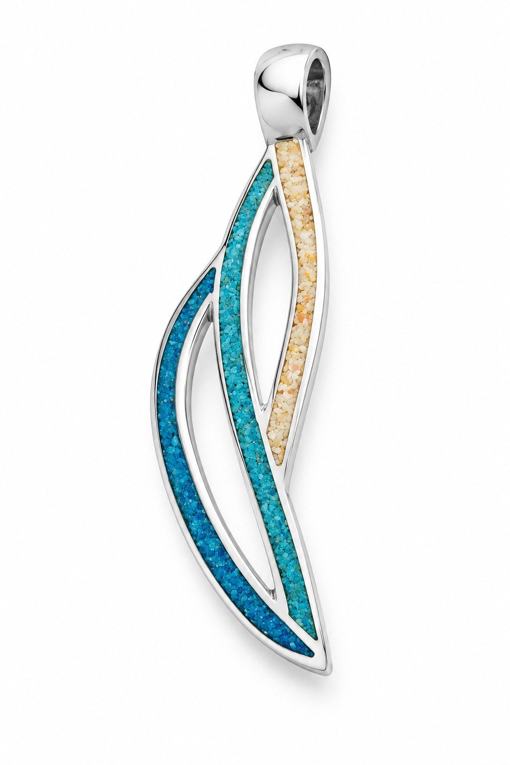 DUR Kettenanhänger Ocean Stream Anhänger P4259 Strandsand Kyanit Silber 12x44 mm