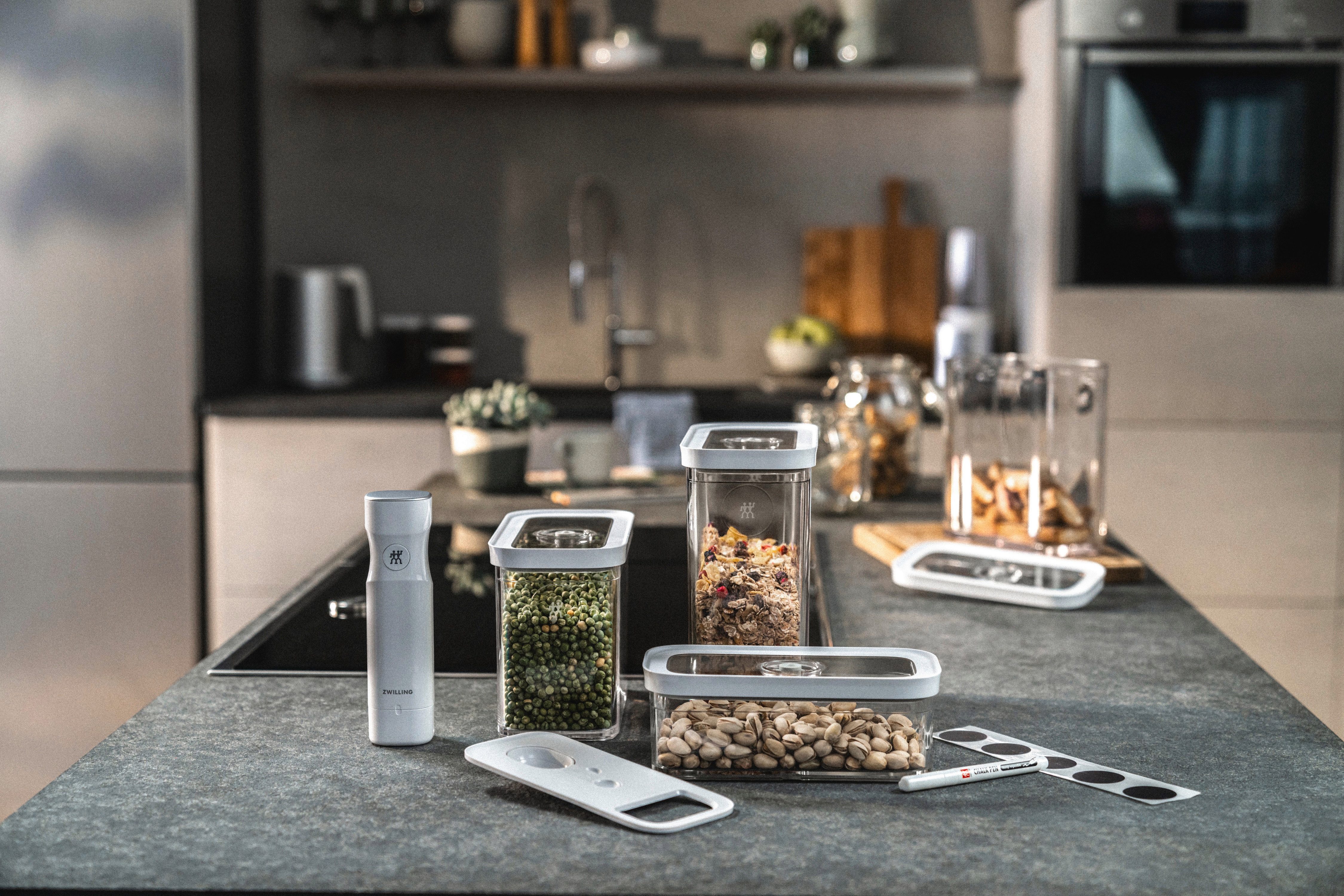 Zwilling Vakuumbehälter CUBE Set M, Kunststoff, (Set, 5-tlg), modulare, stapelbare Aufbewahrungsboxen