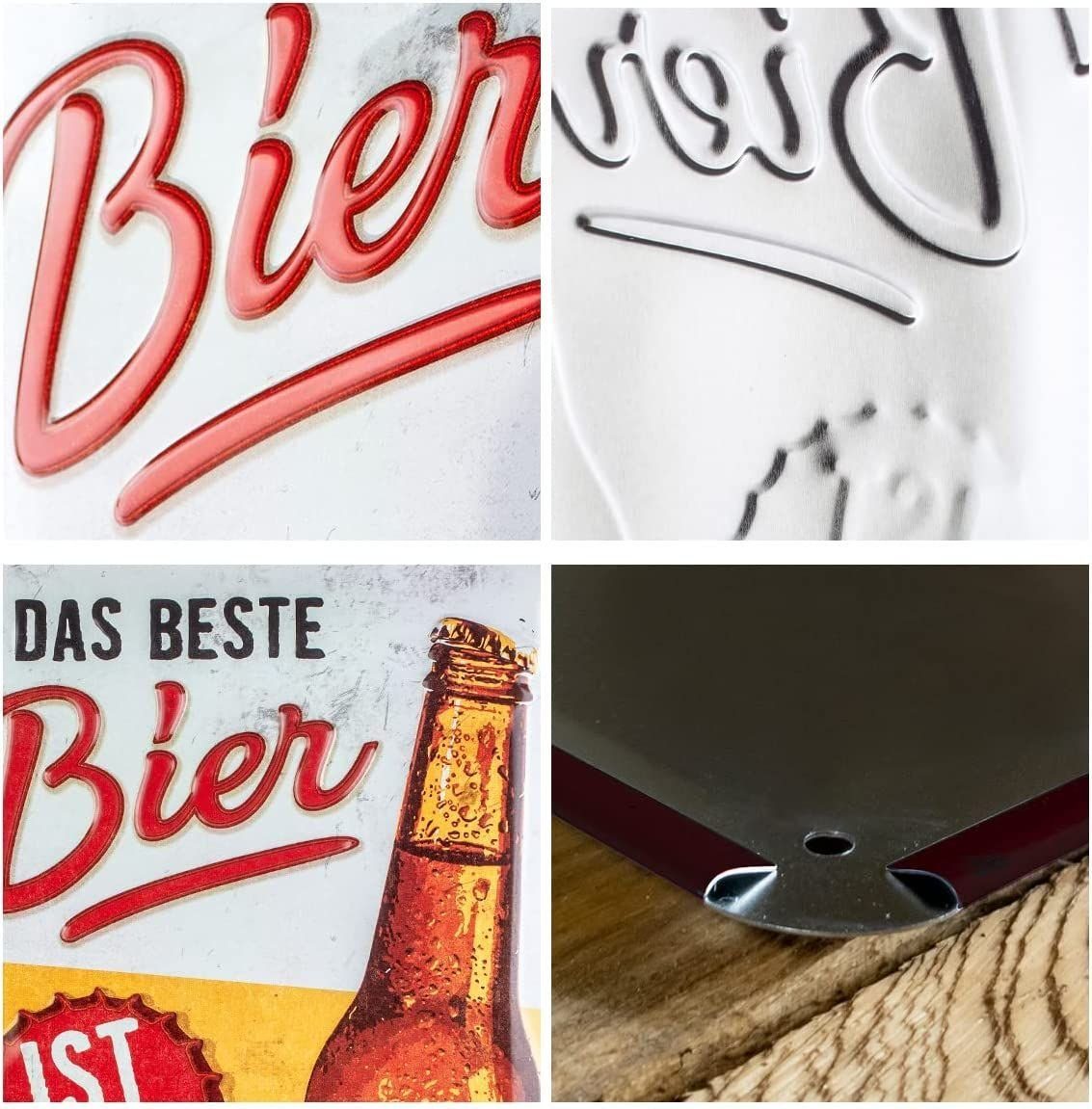 Nostalgic-Art Metallschild Blechschild Metallschild 30 x 40 cm -Das beste Bier ist ein offenes