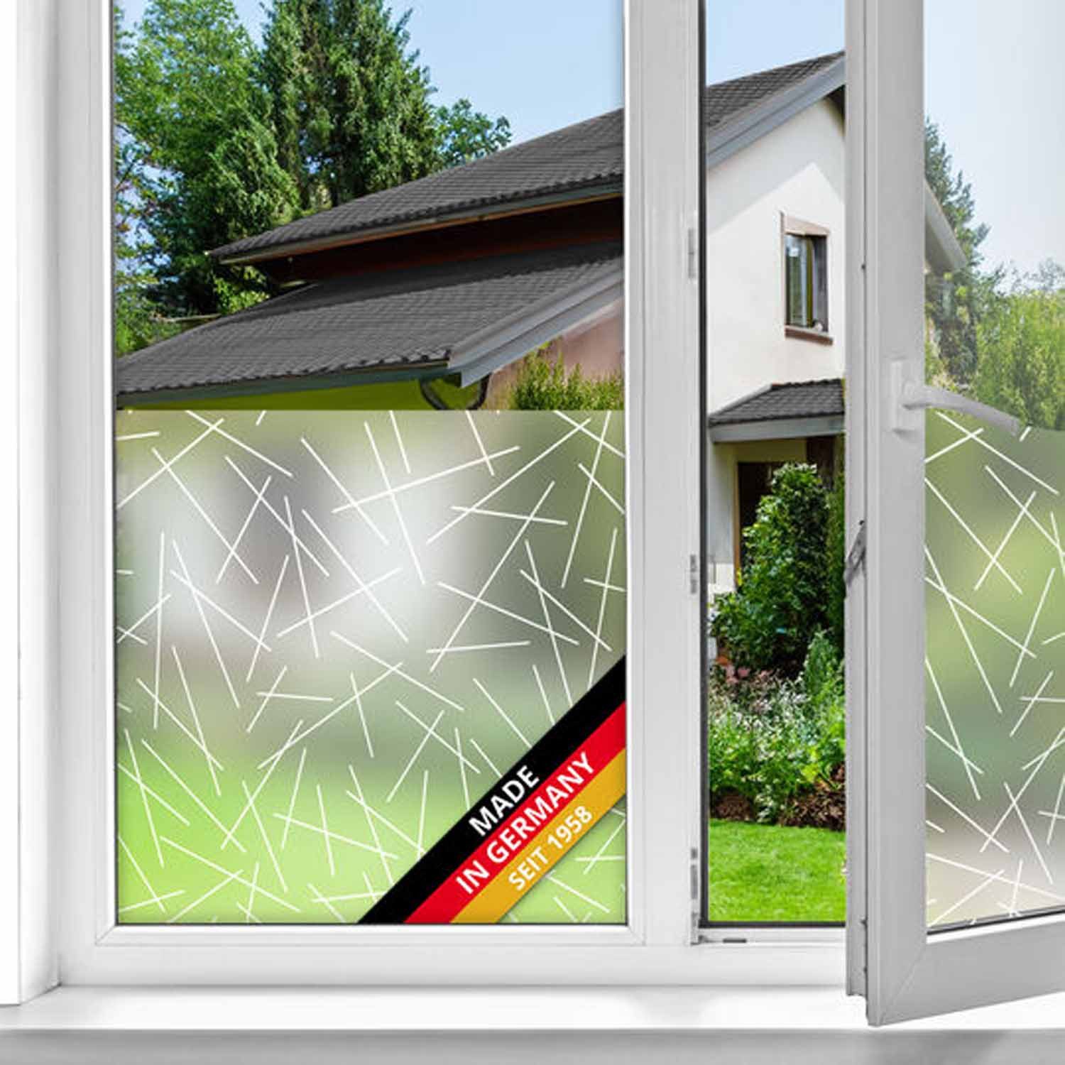 d-c-fix Fensterfolie Mikado - selbsthaftende Sichtschutzfolie Deko Folie für Fenster innen, Statisch haftend - rückstandslos entfernbar und wiederverwendbar
