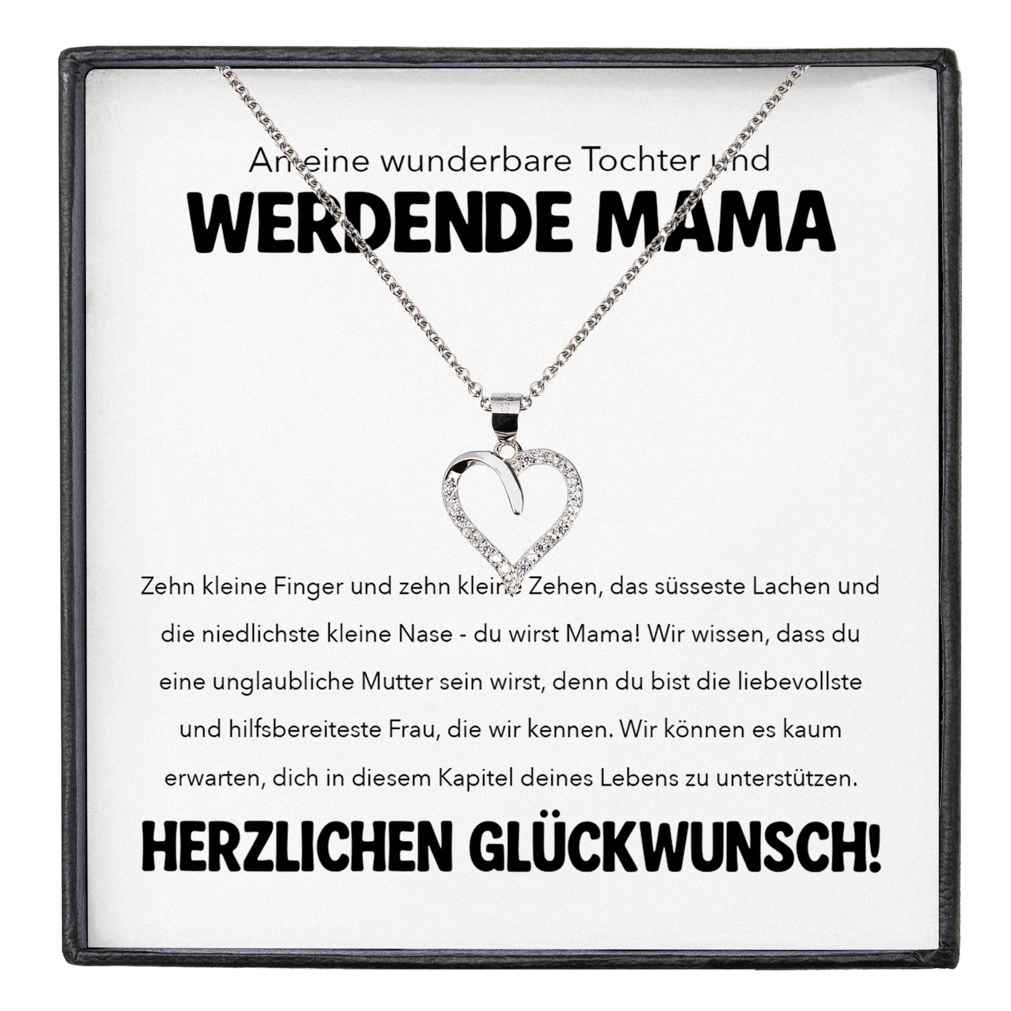 22Feels Schmuckset Geschenk für schwangere Tochter Babyparty Babyshower Mom To Be Werdend (inkl. Geschenktasche, Karte, Poliertuch, Beutel), Silber 925/000, Karte Made In Germany