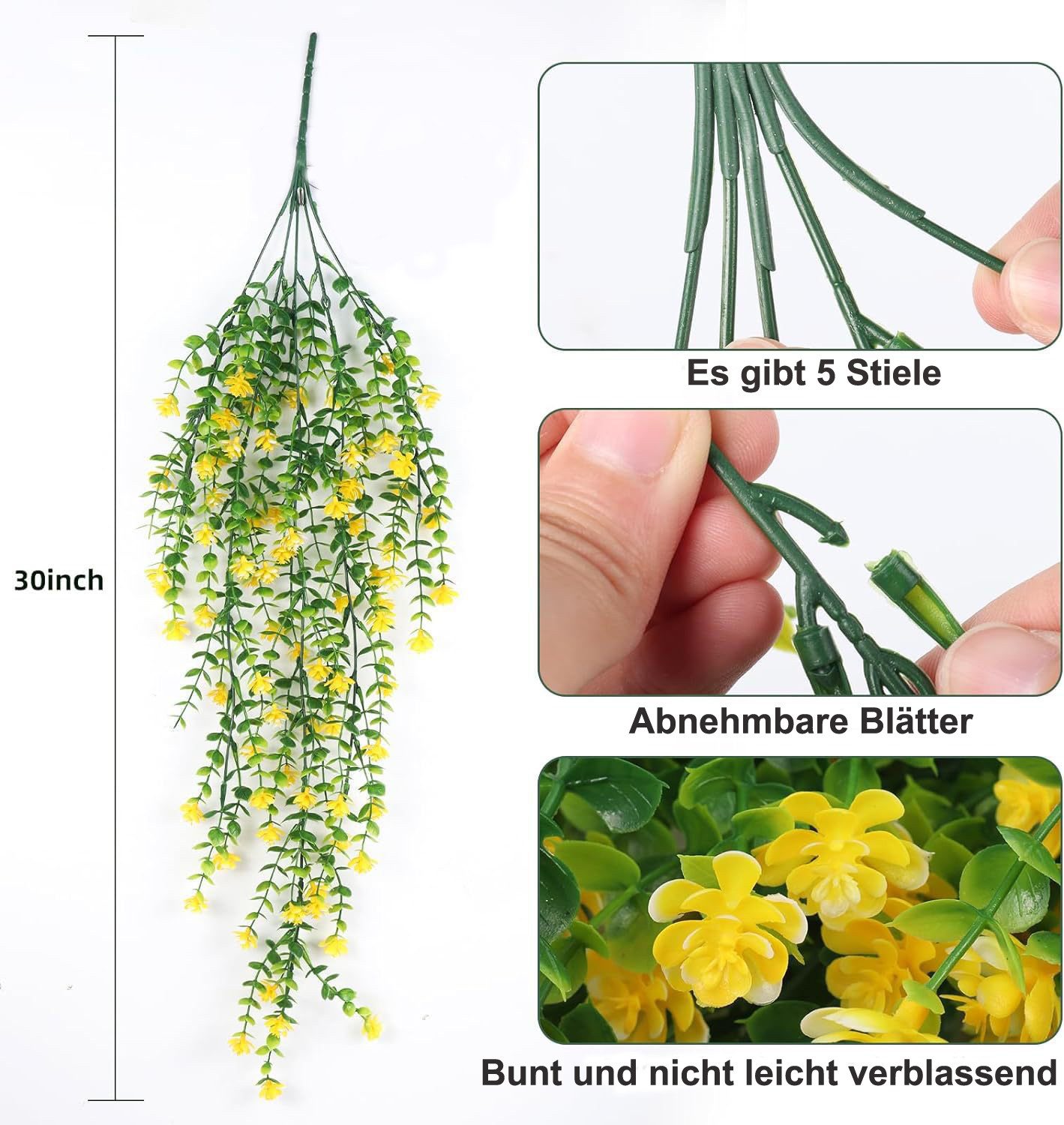 Kunstranke kunstblumen,Künstliche Hängepflanzen, Coonoor, ( 2 Stück) , Wand günstig online kaufen