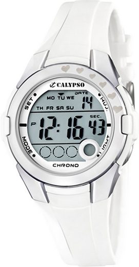 CALYPSO WATCHES Digitaluhr »UK5571/1 Calypso Kinder Uhr K5571/1 Kunststoffband«, (Digitaluhr), Kinder Armbanduhr rund, Kunststoffarmband weiß, Casual