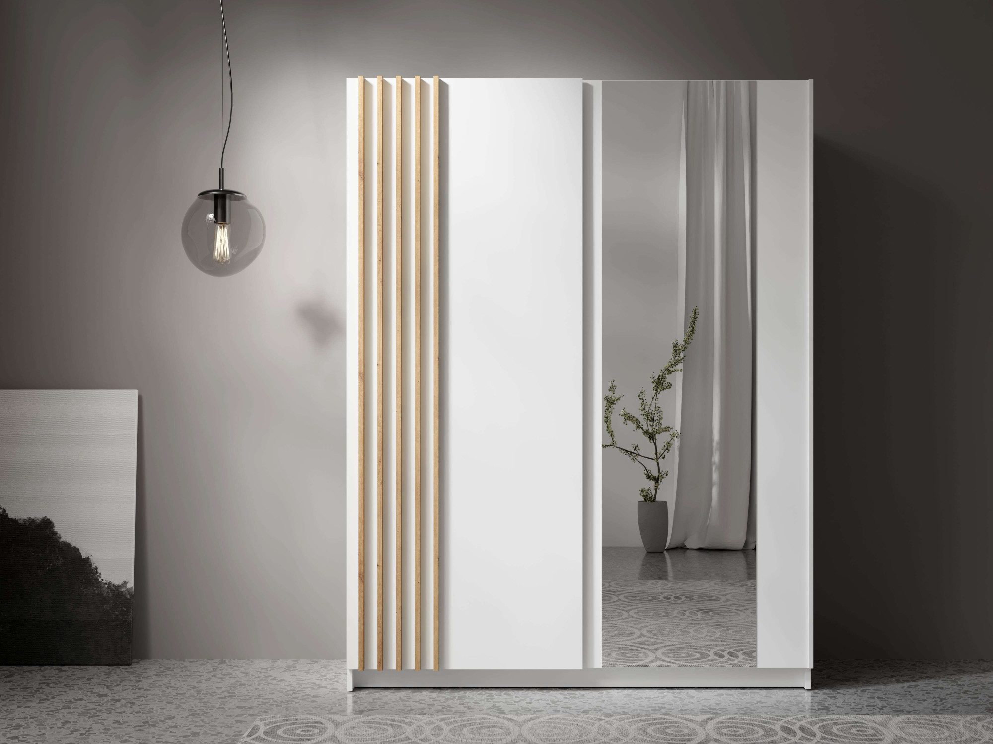 Home affaire Kleiderschrank Kleiderschrank Charisy mit Spiegel, 4 Einlegebö günstig online kaufen