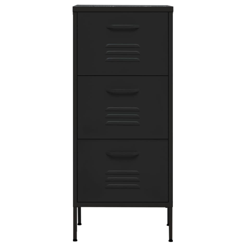vidaXL Aktenschrank Lagerschrank Schwarz 42,5x35x101,5 cm Stahl (1-St)