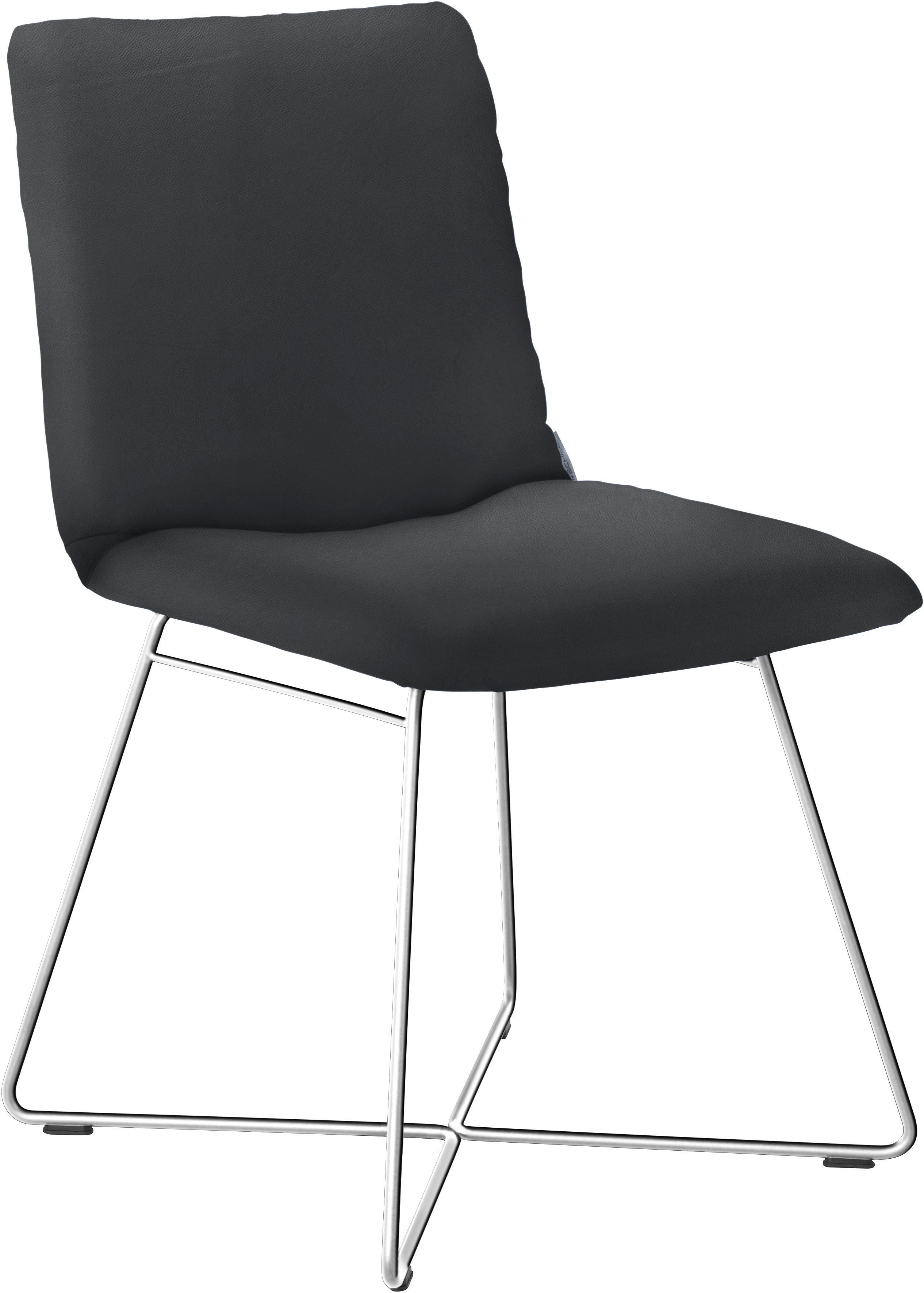 W.SCHILLIG Polsterstuhl jakob, mit Drahtrohrgestell in Chrom glänzend