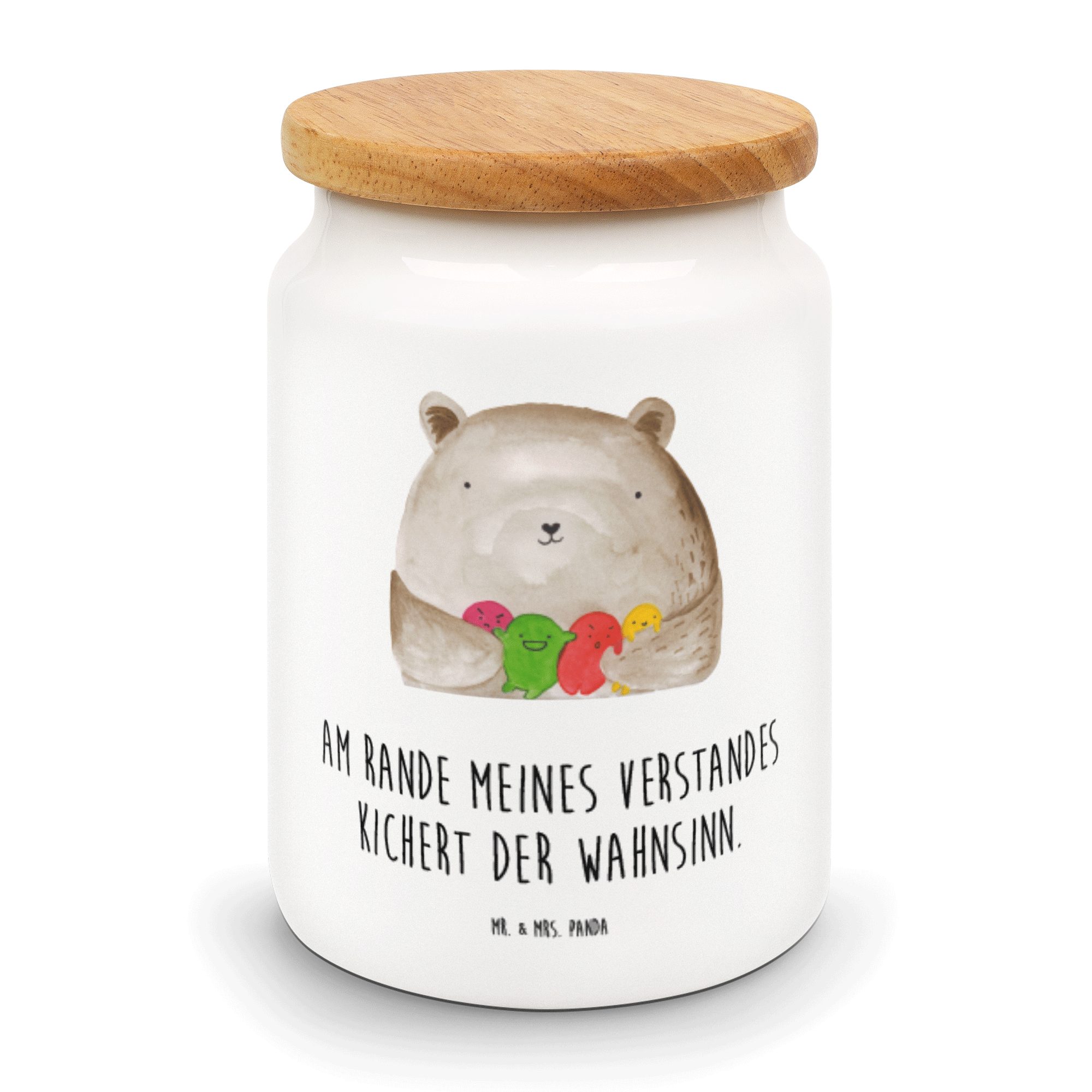 Mr. & Mrs. Gefühl (1-tlg) Verrückt, Bär - Vorratsdose, Keramik, - Weiß Geschenk, Vorratsdose Panda Vorratsbehälter