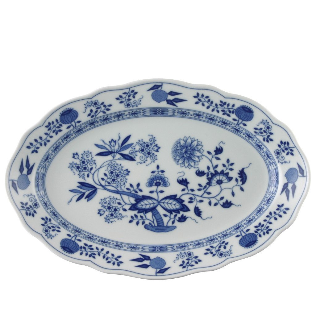 Hutschenreuther Servierplatte Hutschenreuther Blau Zwiebelmuster Platte, Porzellan, Porzellan