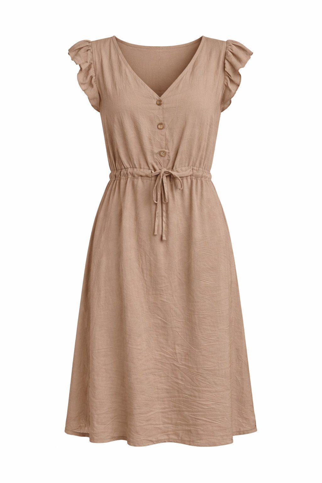 ITALY VIBES Midikleid - Freizeitkleid - sommerliches Kleid Damen - Midikleid - mit Bindegürt ONE SIZE / passend für Größe XS - L