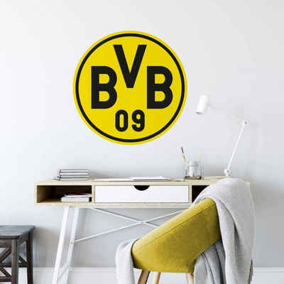 Borussia Dortmund Wandtattoo »Fußball Wandtattoo Borussia Dortmund BVB 09 Logo Rund Wohnzimmer Sticker«, Wandbild selbstklebend, entfernbar