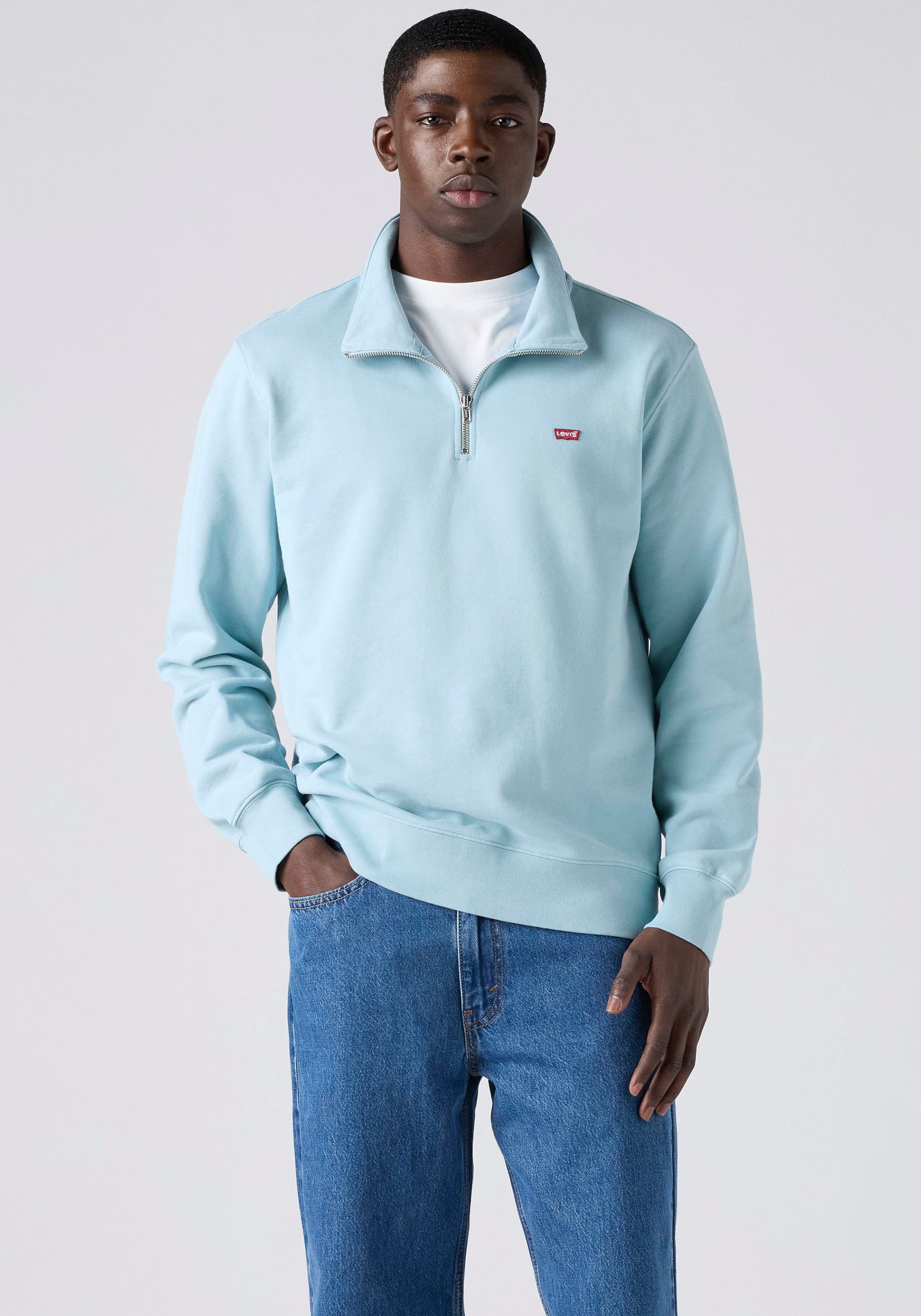 Levi's® Sweatshirt ORIGINAL HM 1/4 ZIP mit Troyer-Kragen und Logo-Stickerei