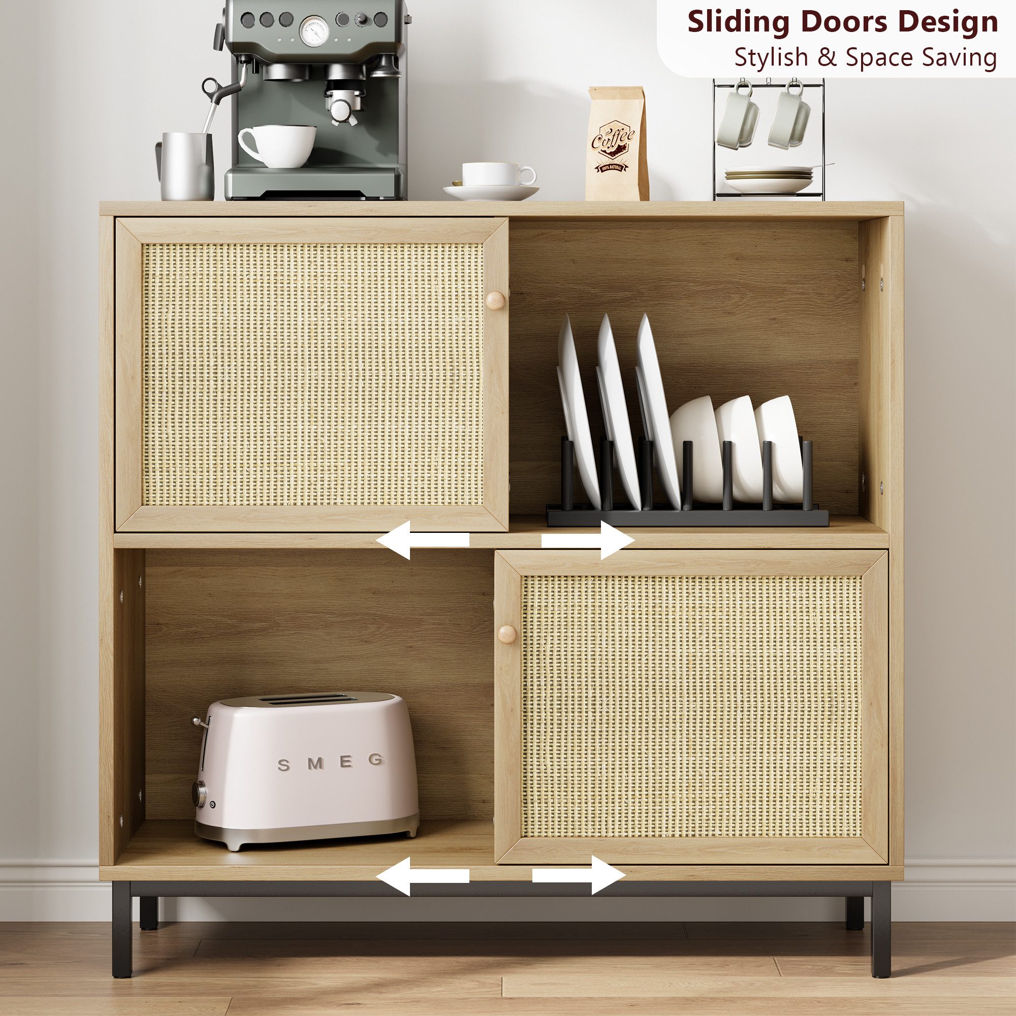 GarveeMore Küchenregal Sideboard Küchenschrank,Stauraumschrank, 100 x günstig online kaufen