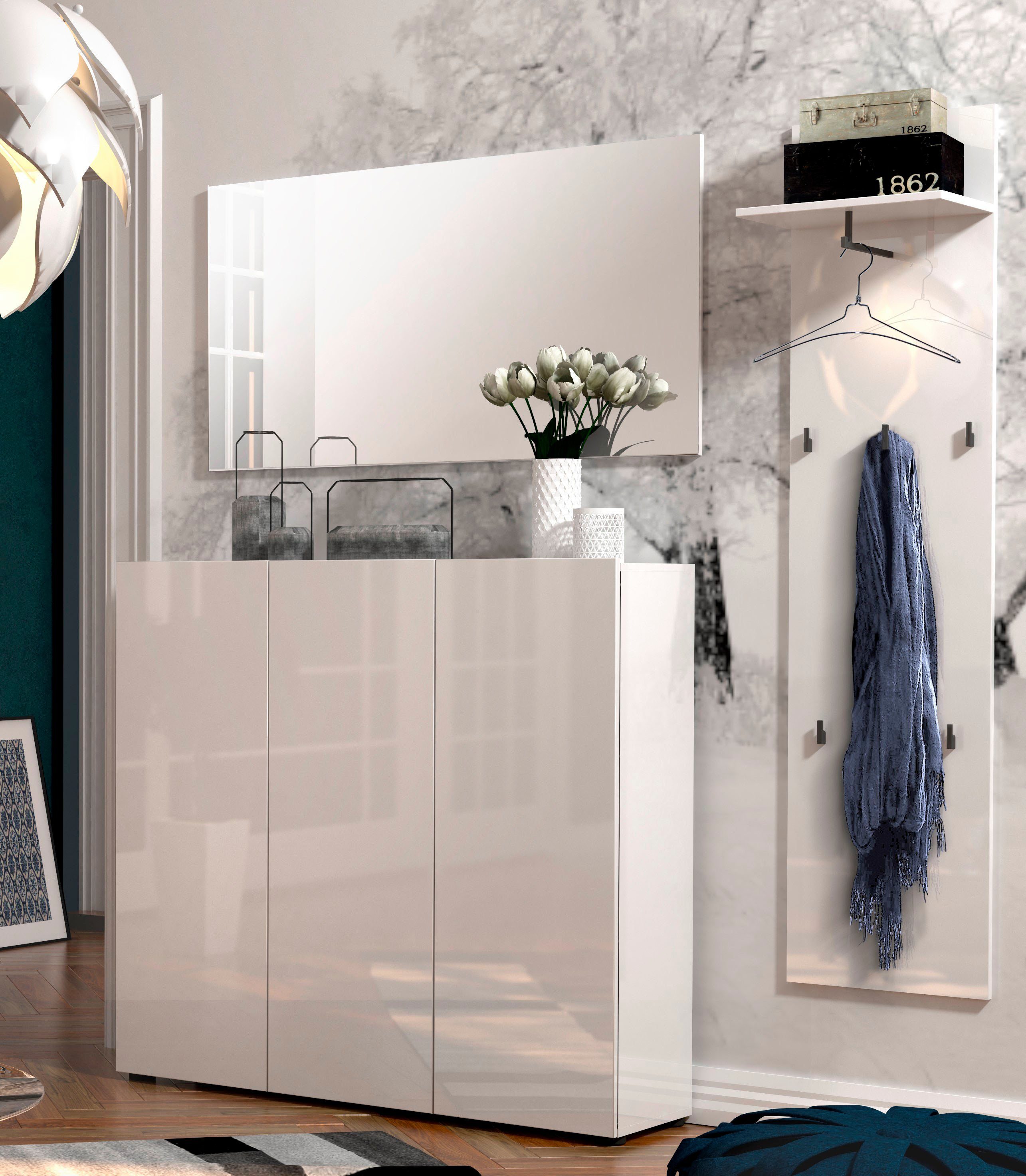 Home affaire Garderobenspiegel MISTER, Wandspiegel, Dielenspiegel, Flurspiegel, Breite 120 cm - Höhe 65 cm, Made in Italy, ganzflächige Spiegelfläche