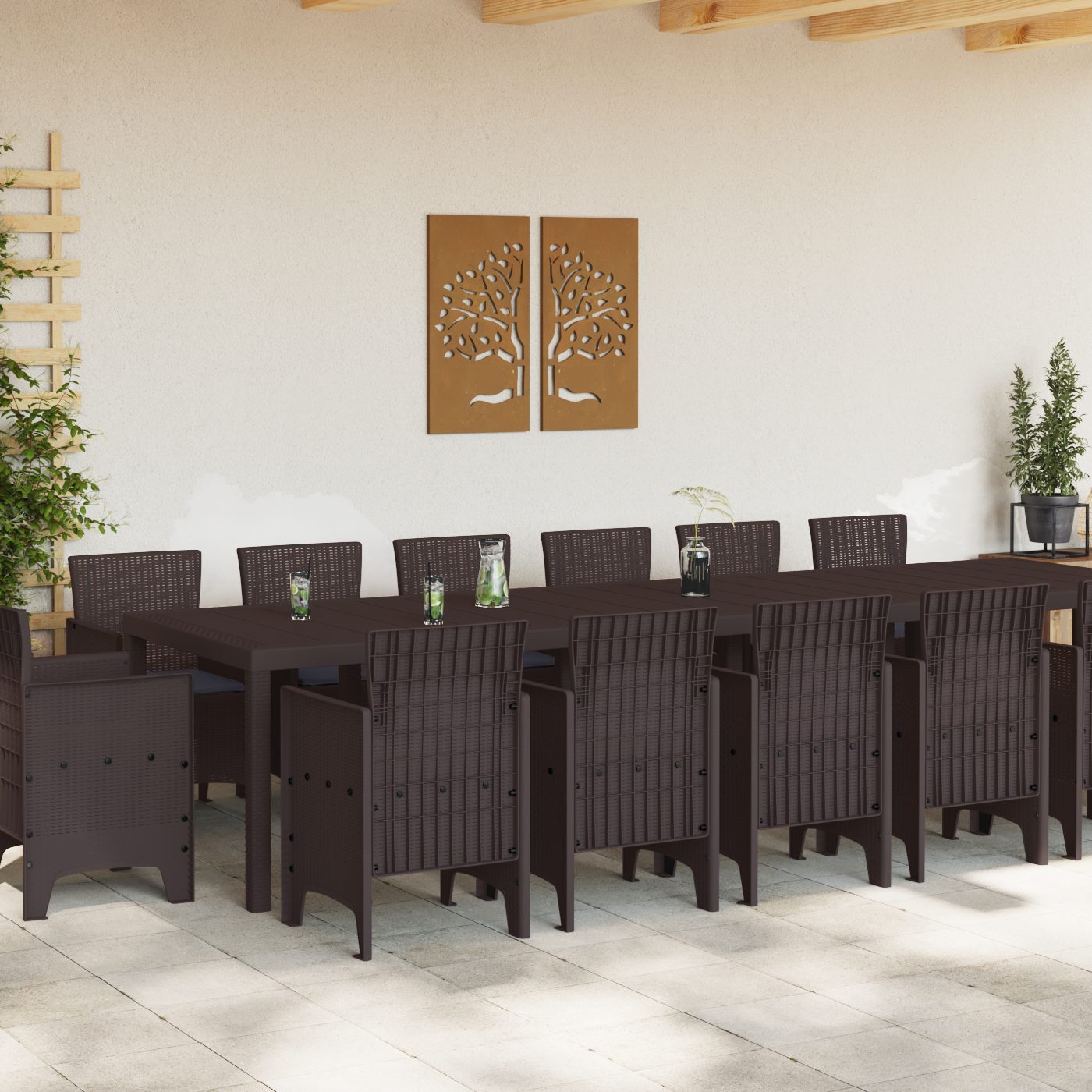 vidaXL Gartentisch 15-teilige Garten Essgruppe mit günstig online kaufen