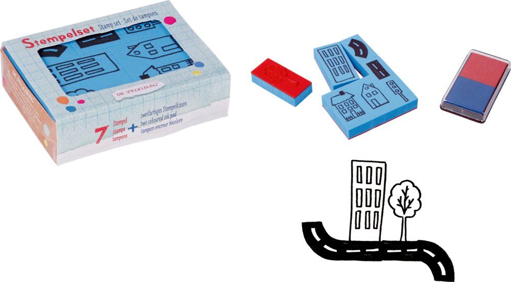 Lernspielzeug Stempel-Set "Gesicht+Stadt" Bunte Geschenke
